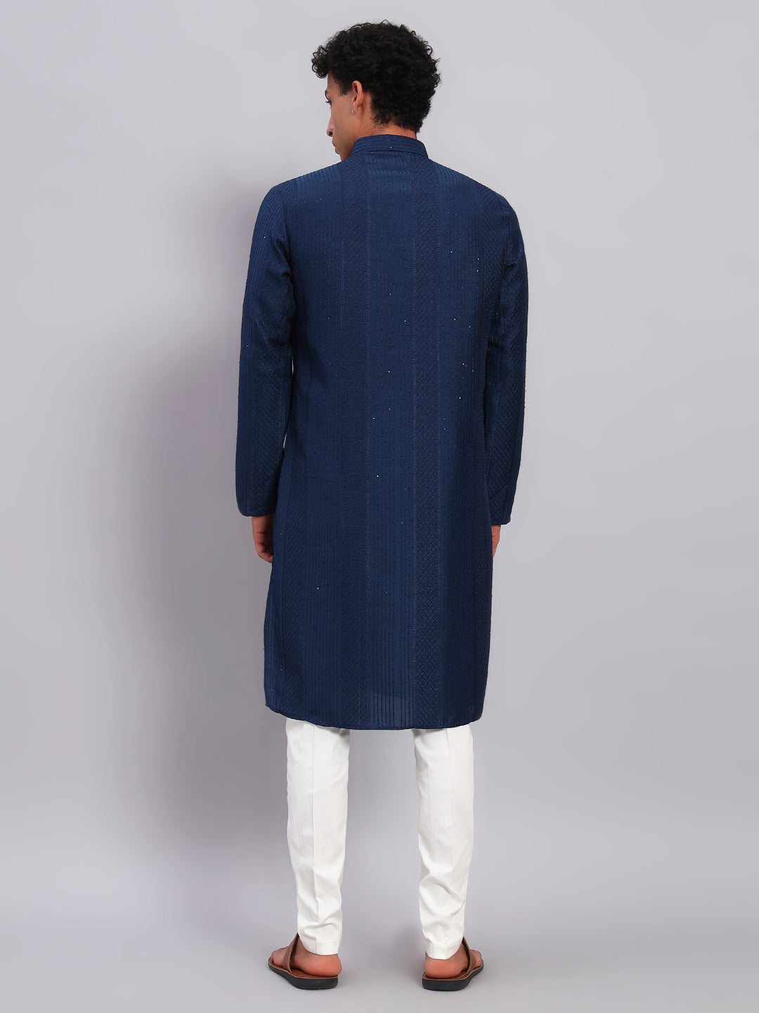 Men Navy Blue Sequinze Only