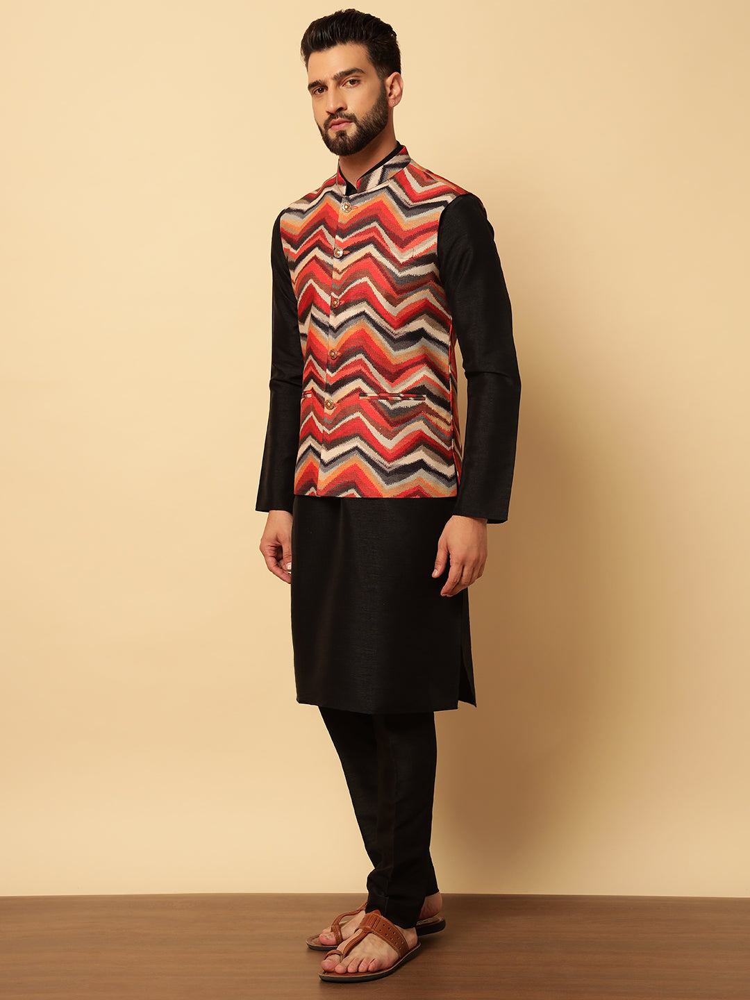 Multi Cotton Print Kurta Jacket