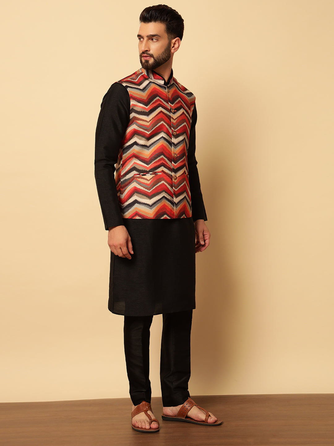 Multi Cotton Print Kurta Jacket