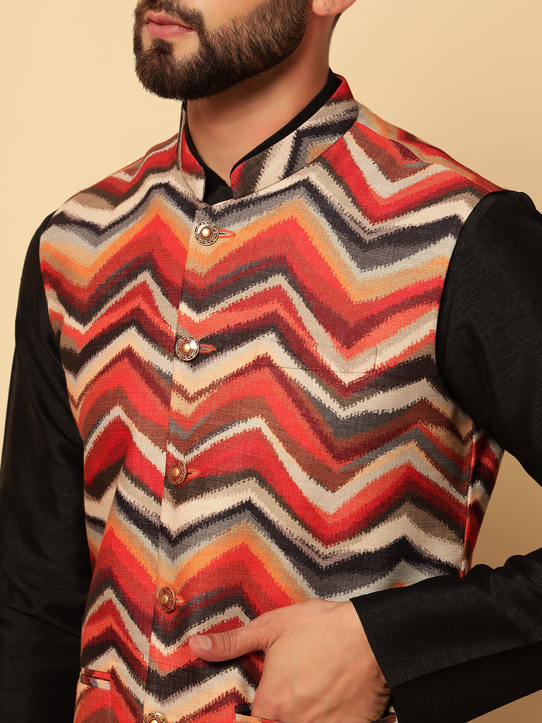 Multi Cotton Print Kurta Jacket