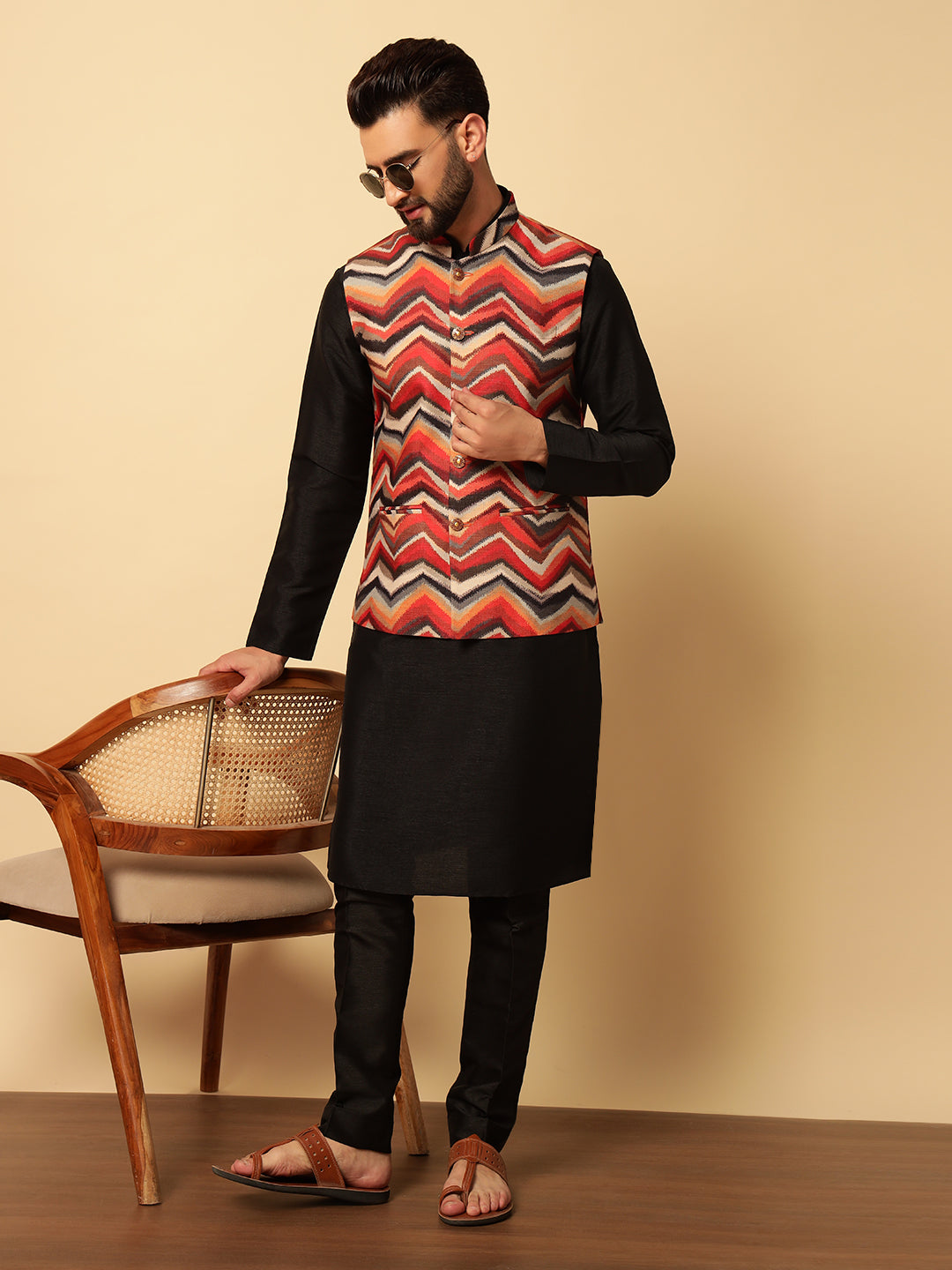 Multi Cotton Print Kurta Jacket