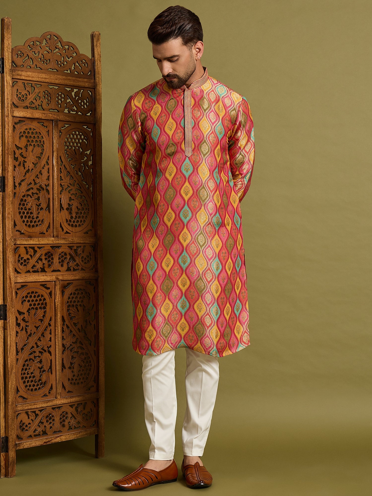 Multi Brocket Kurta Set