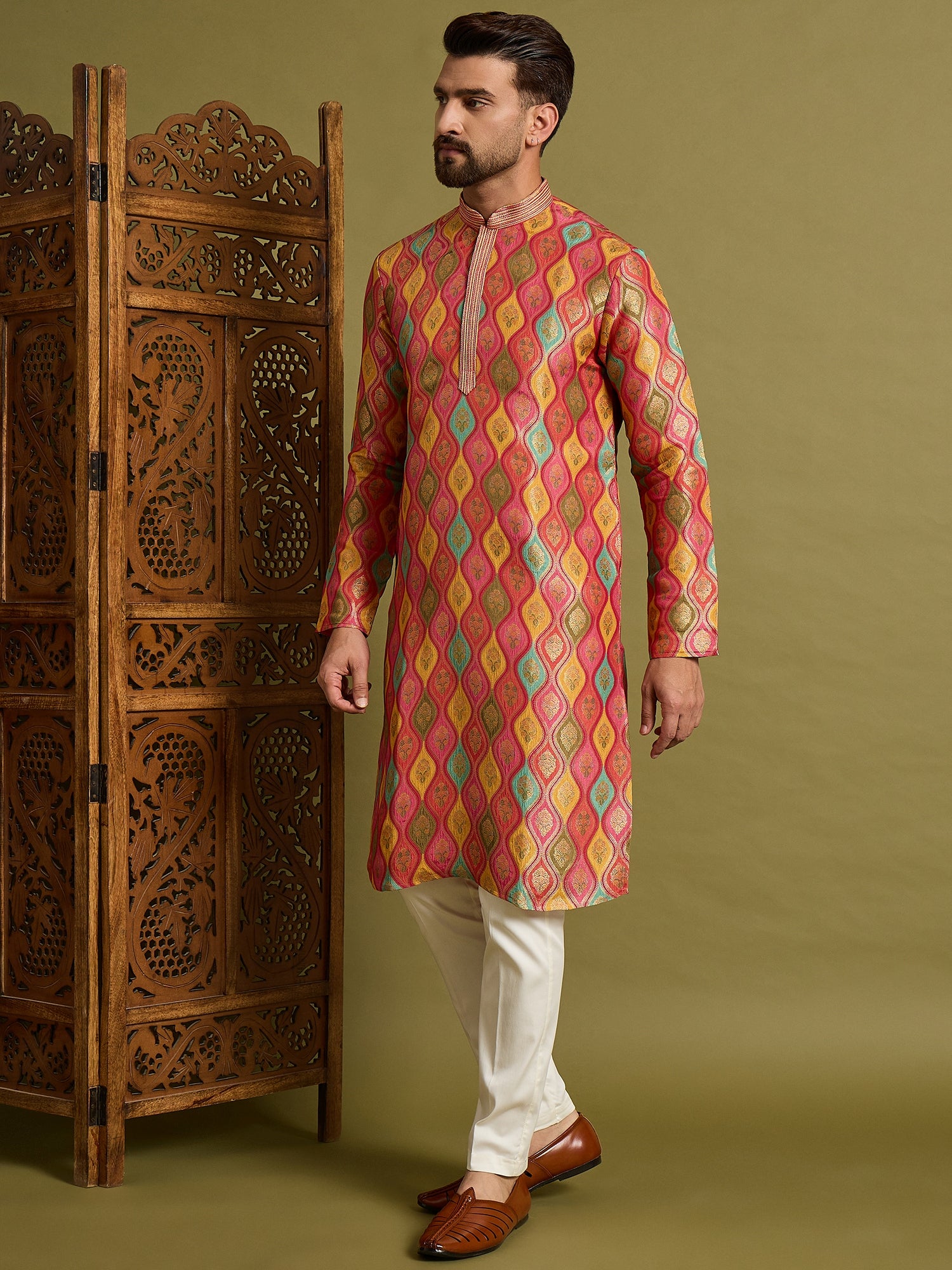 Multi Brocket Kurta Set