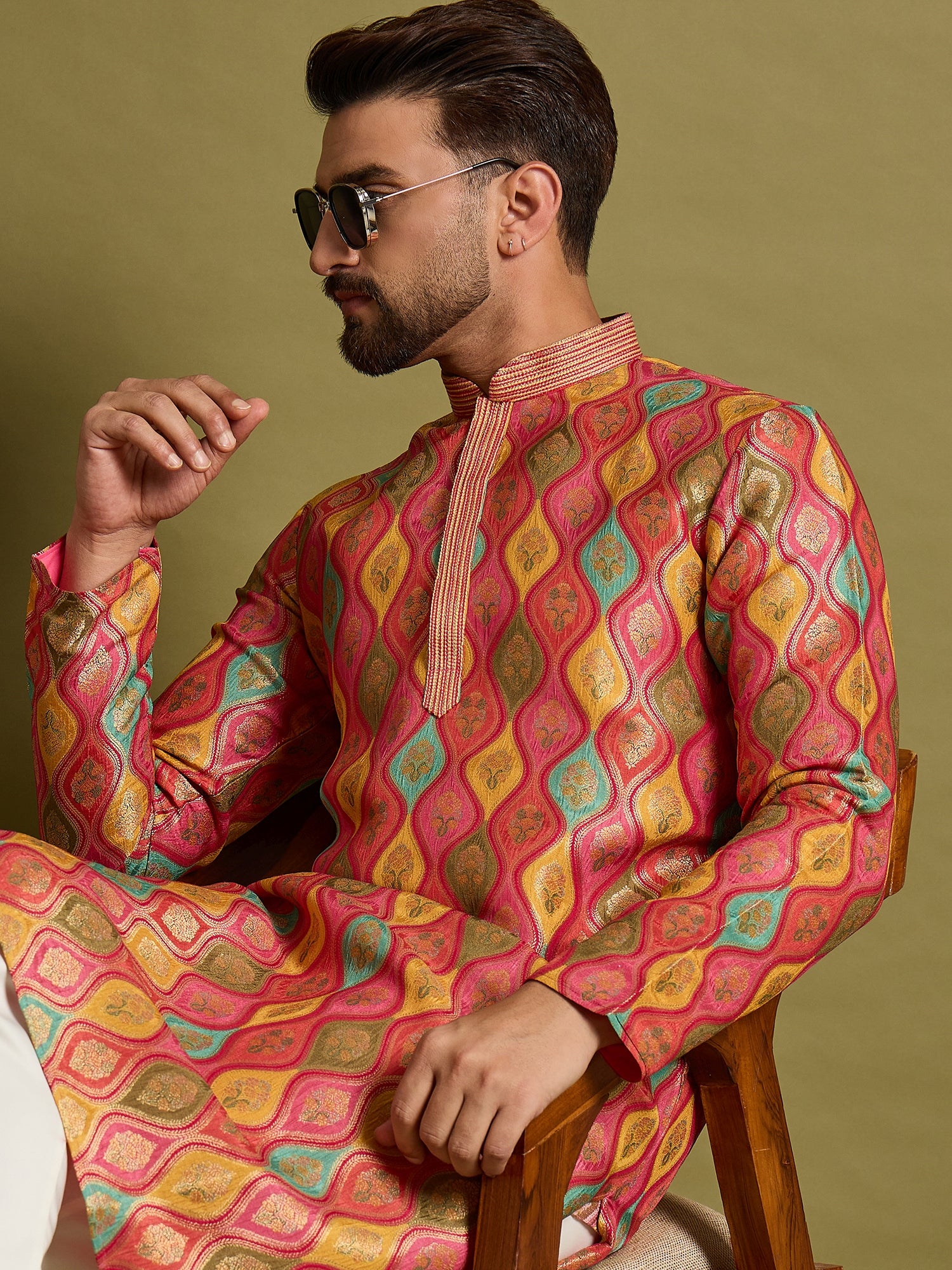Multi Brocket Kurta Set