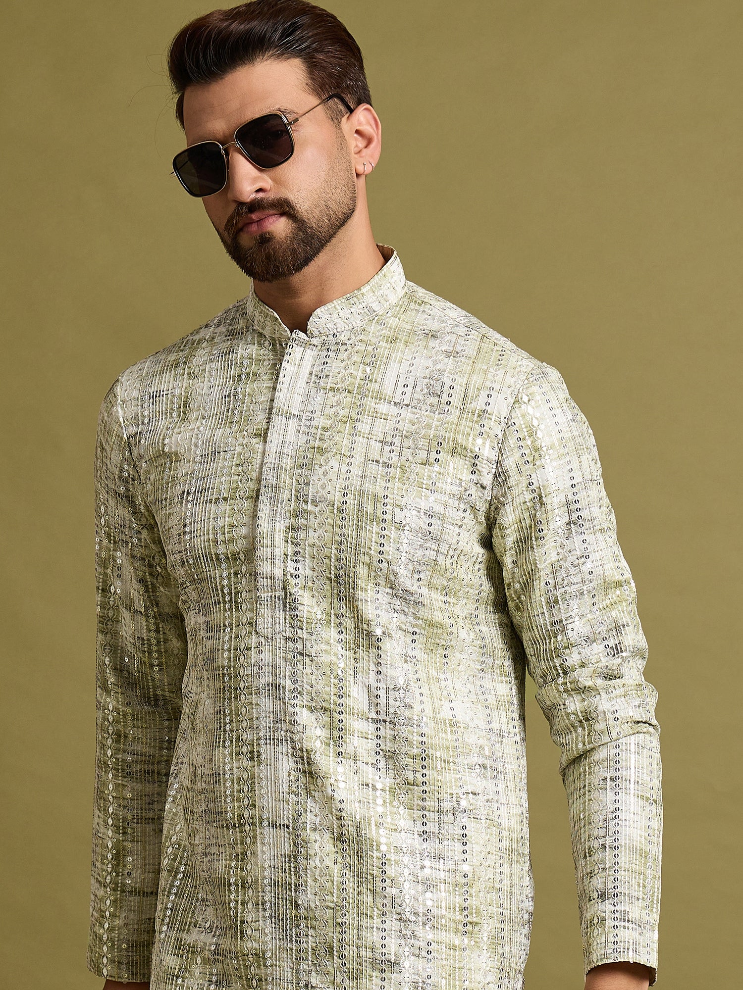 Pista Lucknowi Kurta Trouser Set