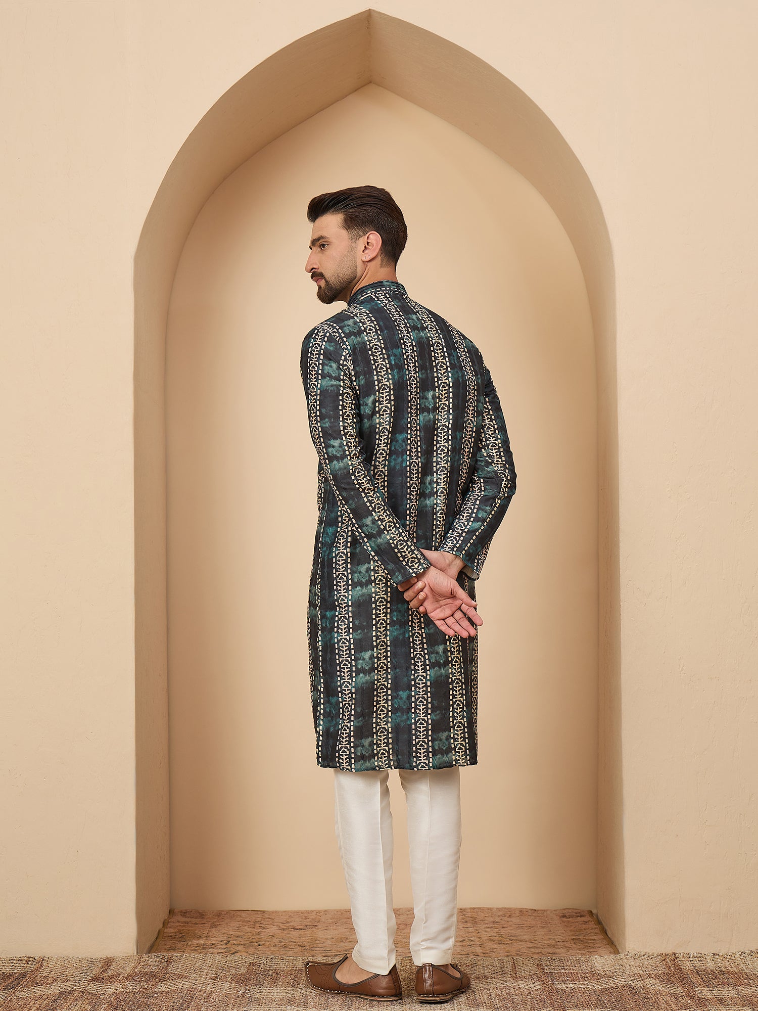 Rama Blue Printed Kurta Trouser Set