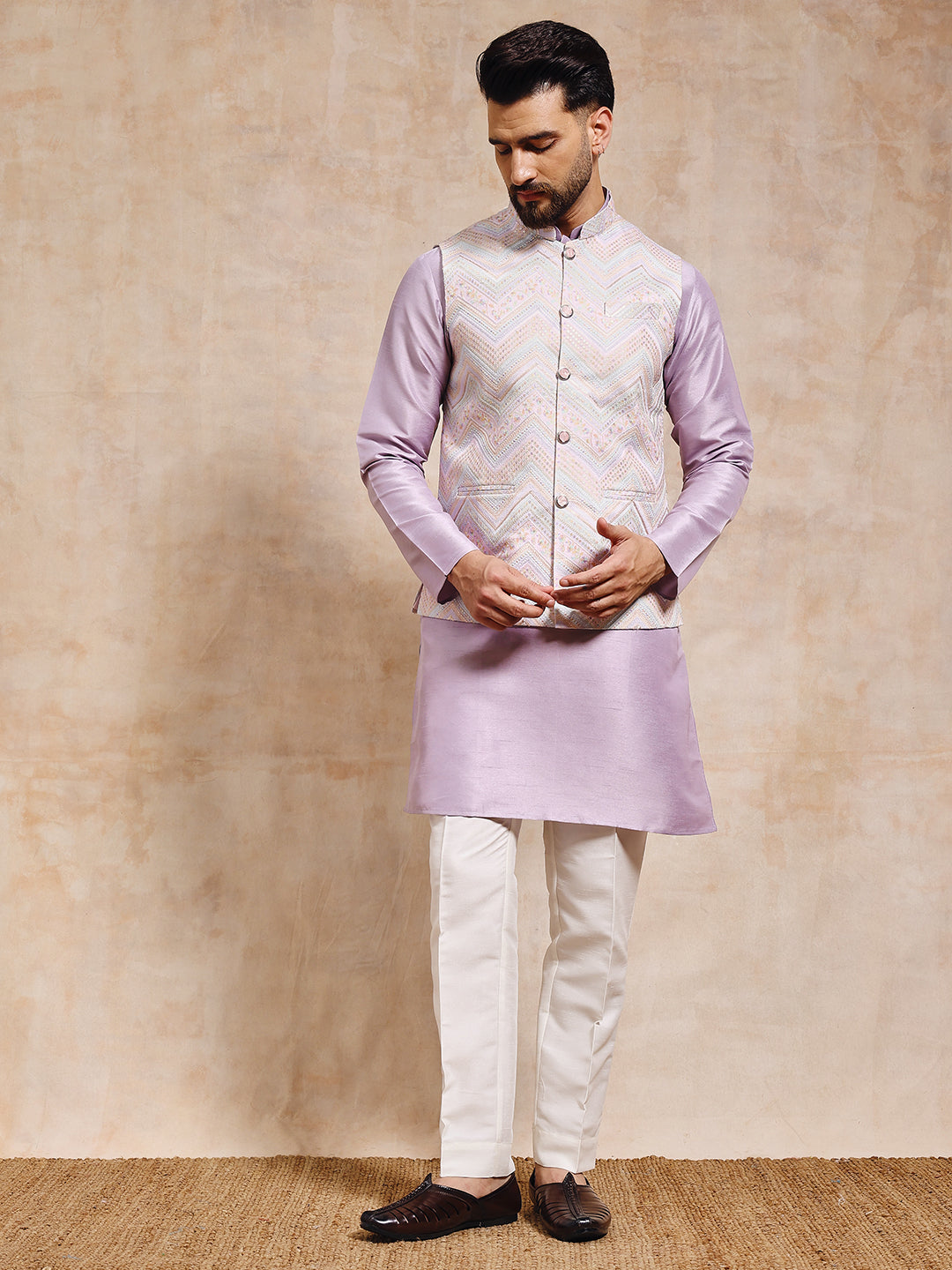 Zigzag Lucknowi Jacket Set