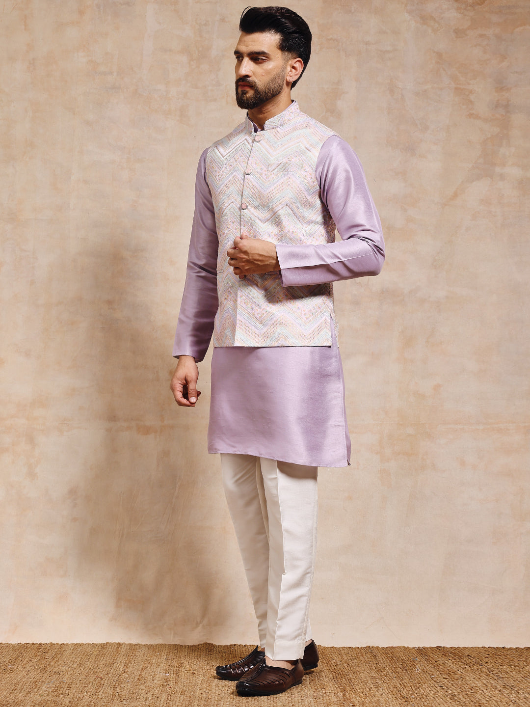 Zigzag Lucknowi Jacket Set