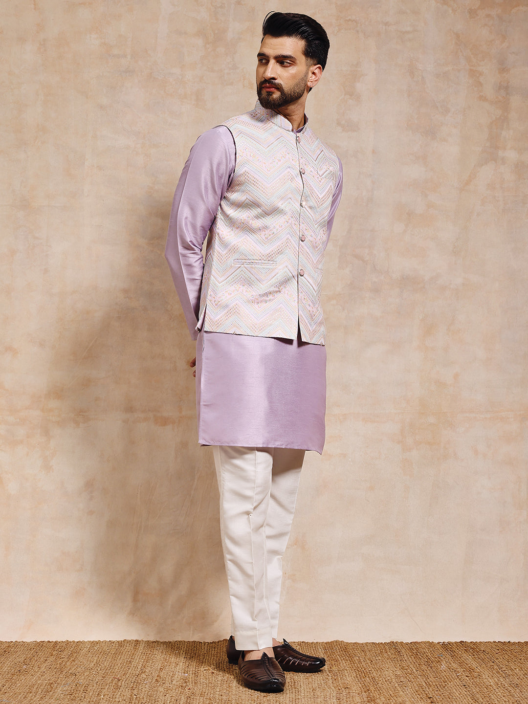 Zigzag Lucknowi Jacket Set