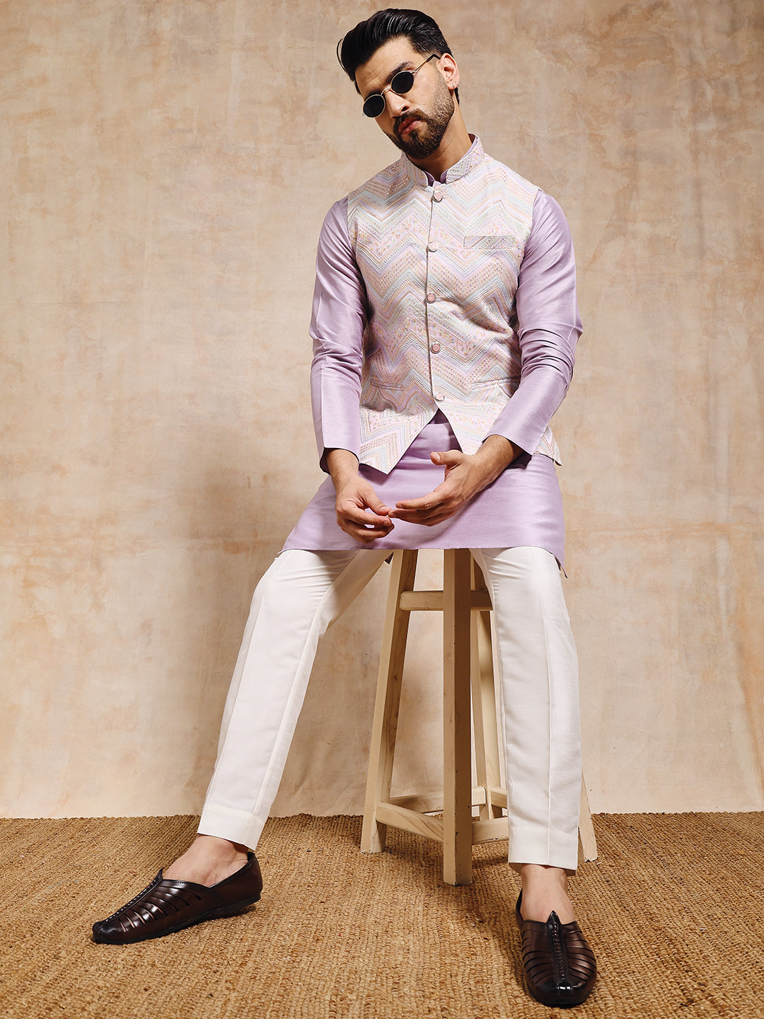 Zigzag Lucknowi Jacket Set