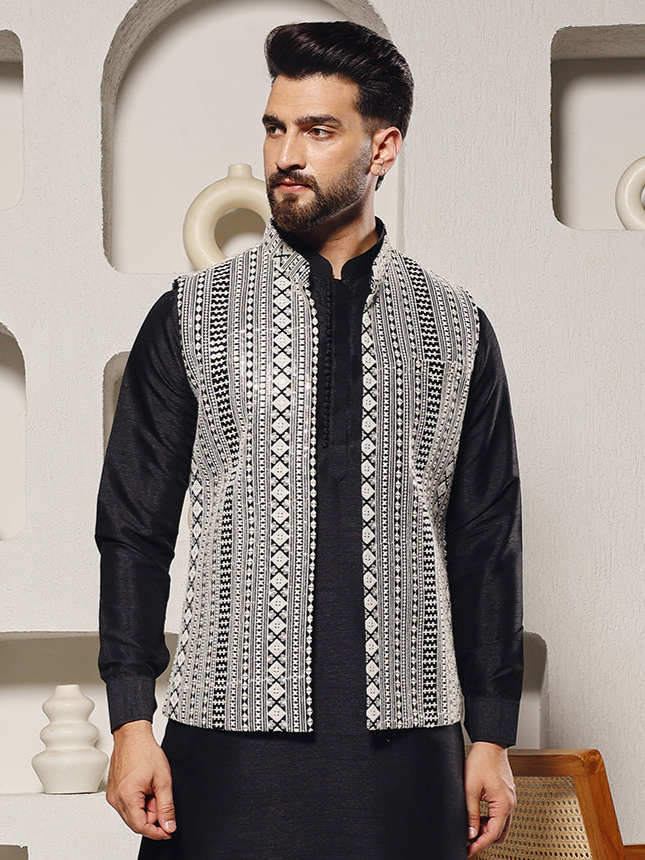 Black Lucknowi Jacket Only