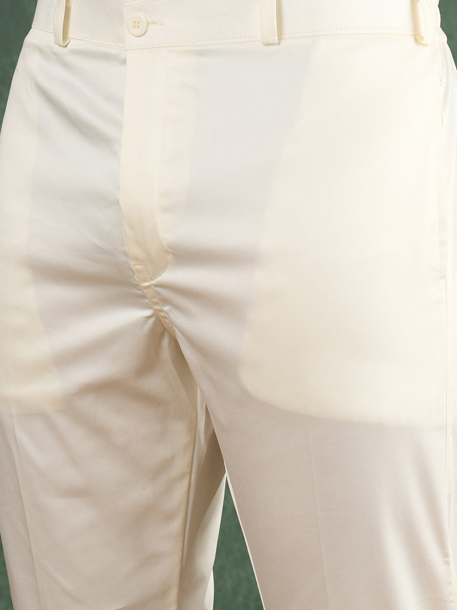 Men Beige Silk Figure Print Kurta Trouser Set