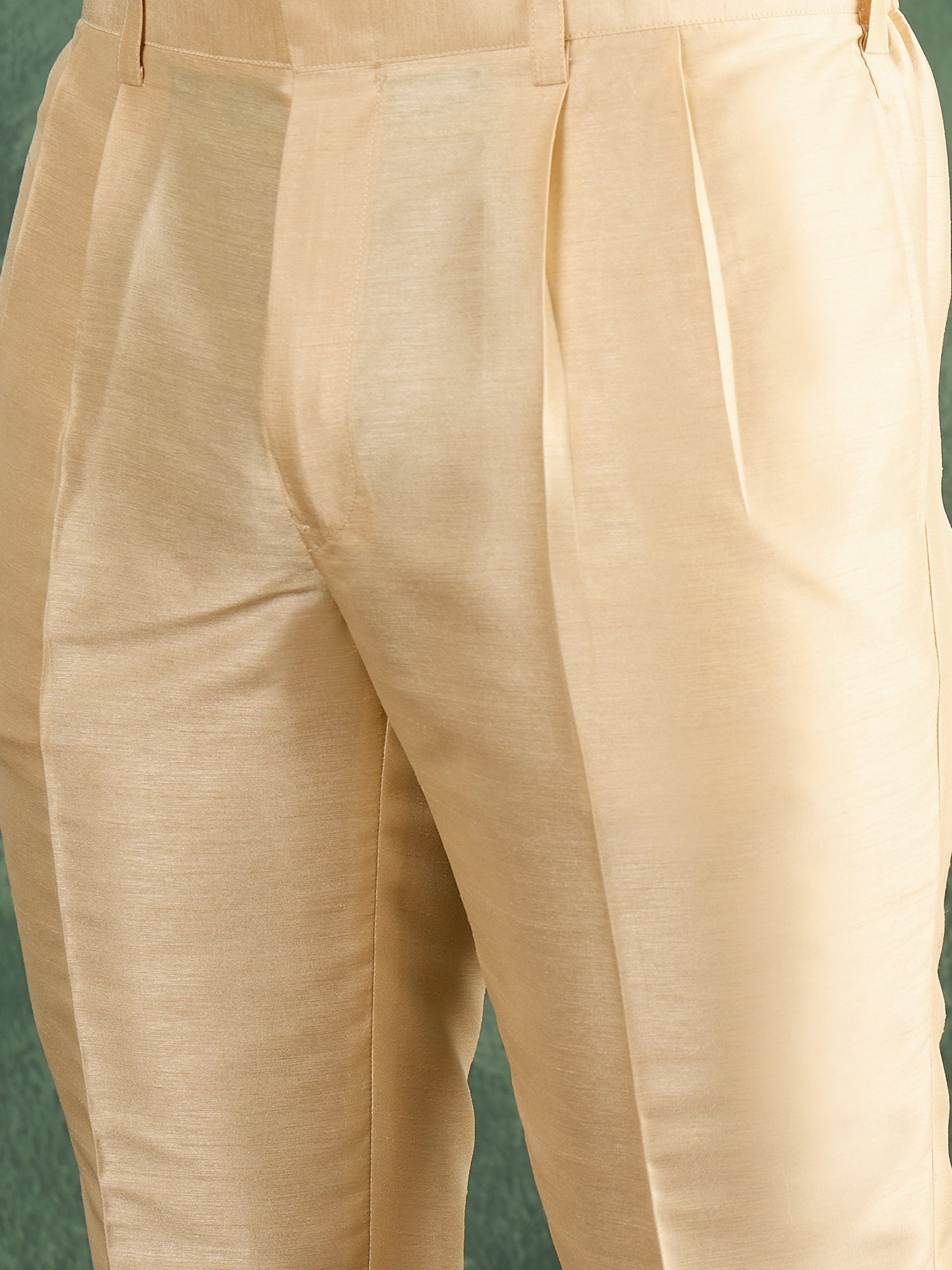 Men Cream Jaquard Sherwani Set