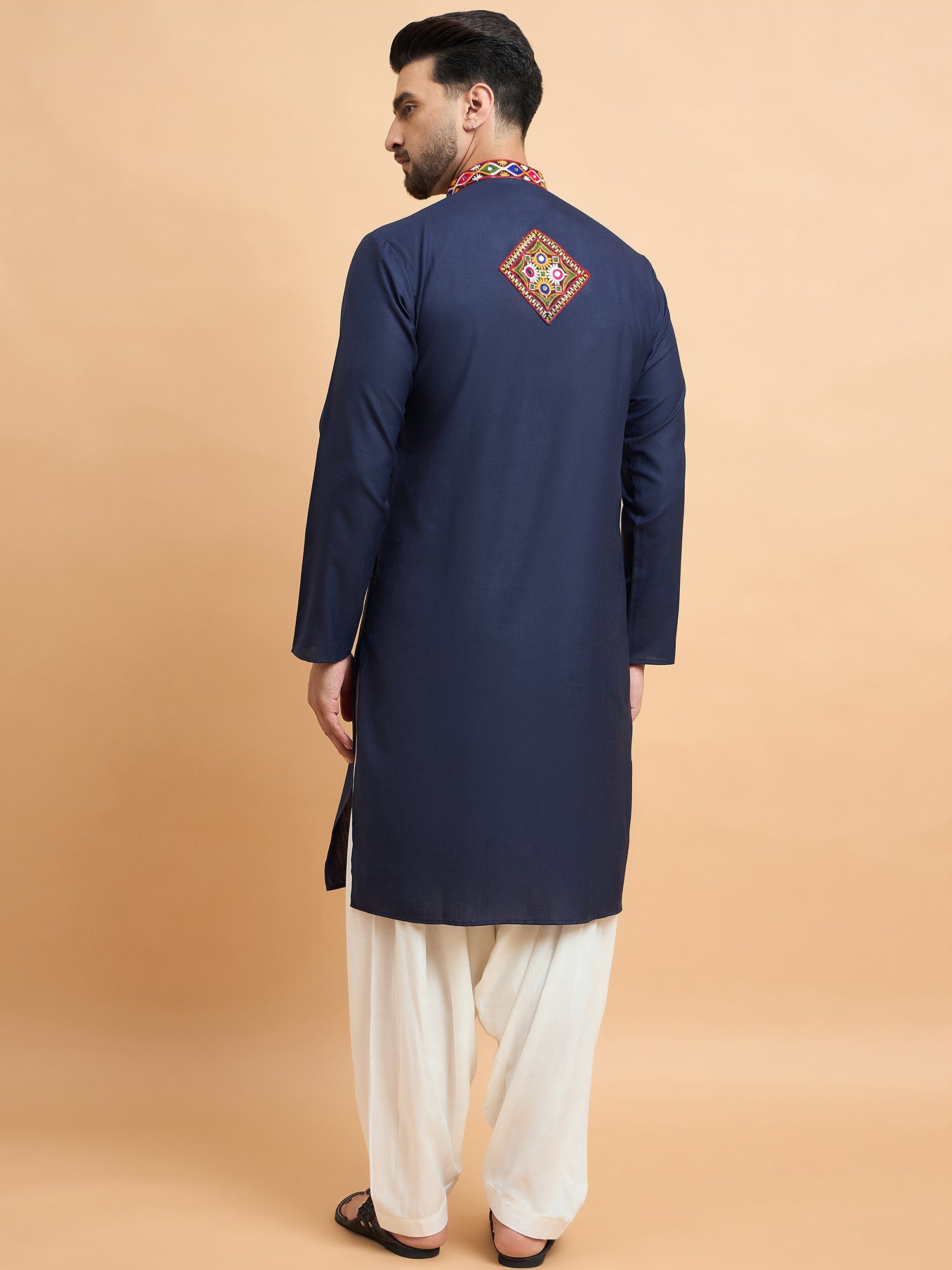 Navy Blue Gamthi Work Navratri Special Kurta Only