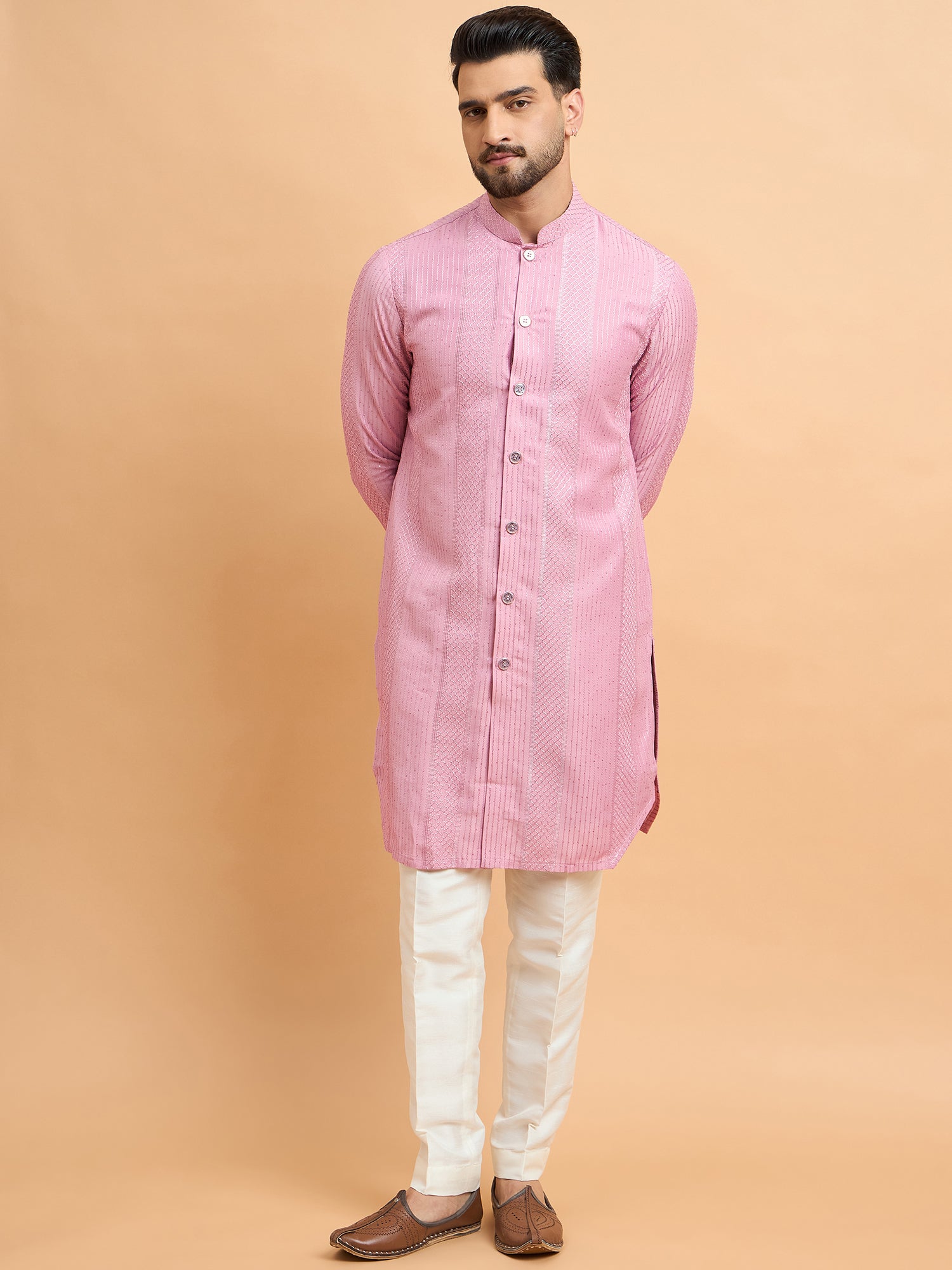 Pink Indowestern Kurta Set