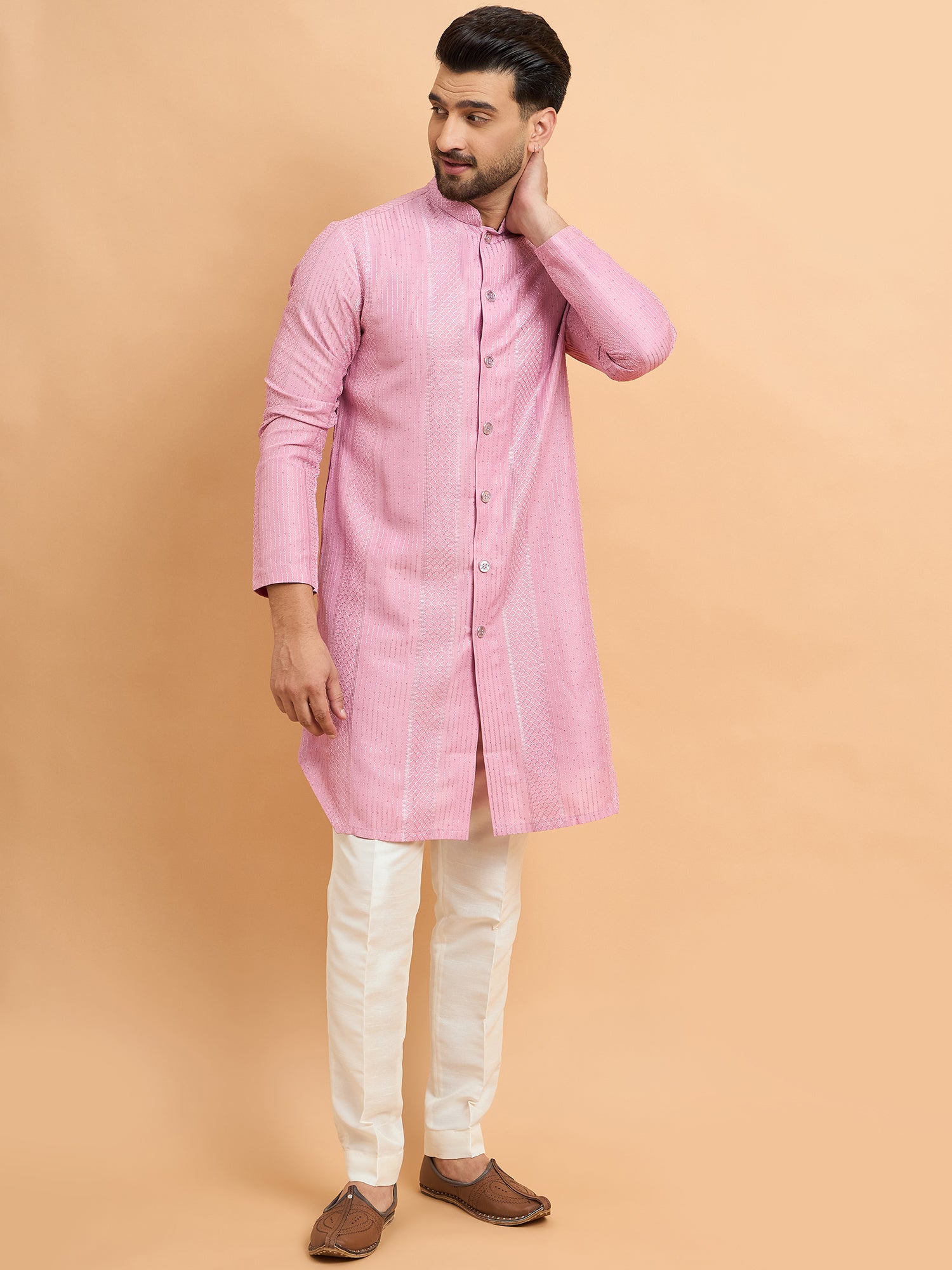 Pink Indowestern Kurta Set