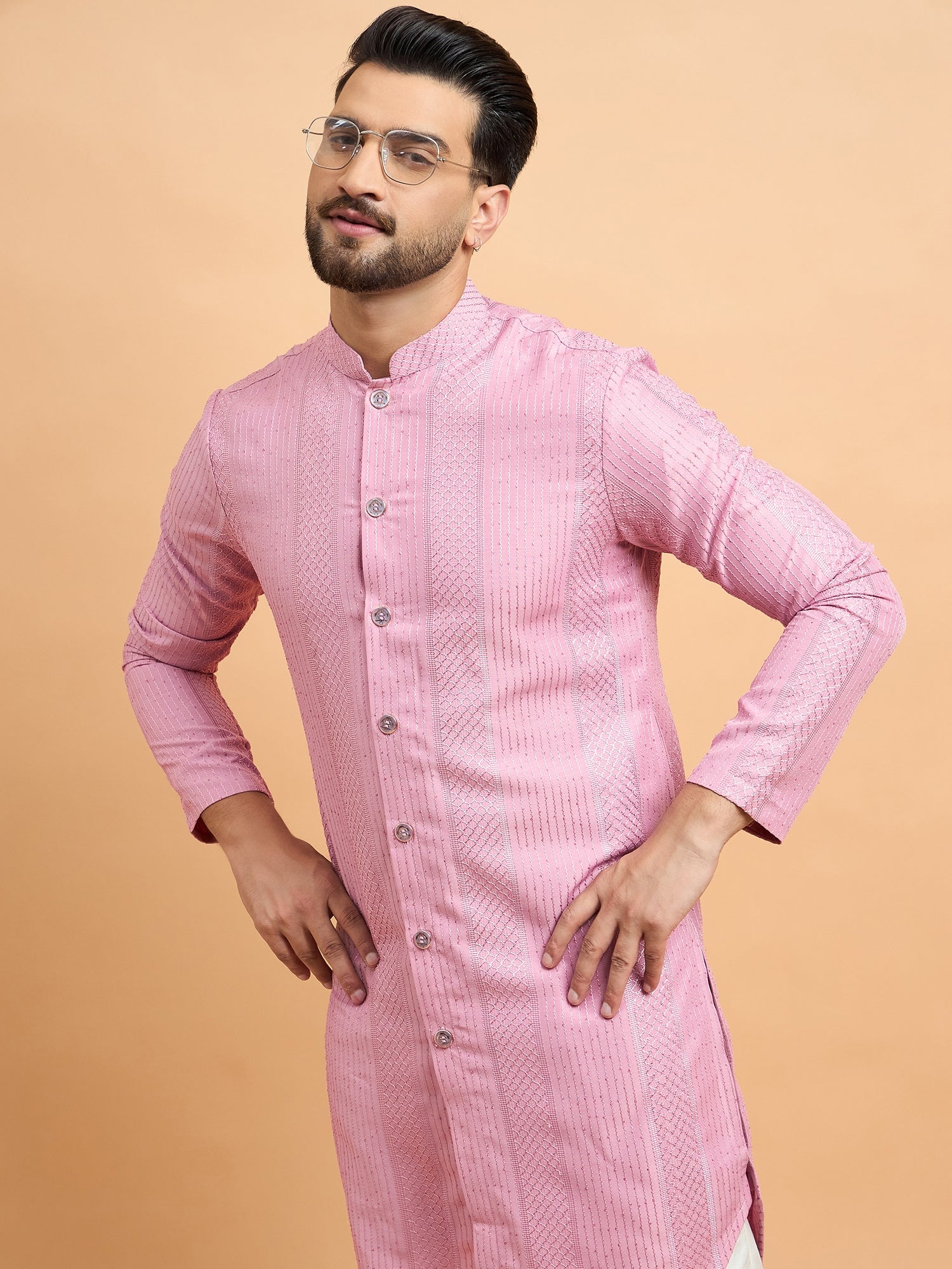 Pink Indowestern Kurta Set