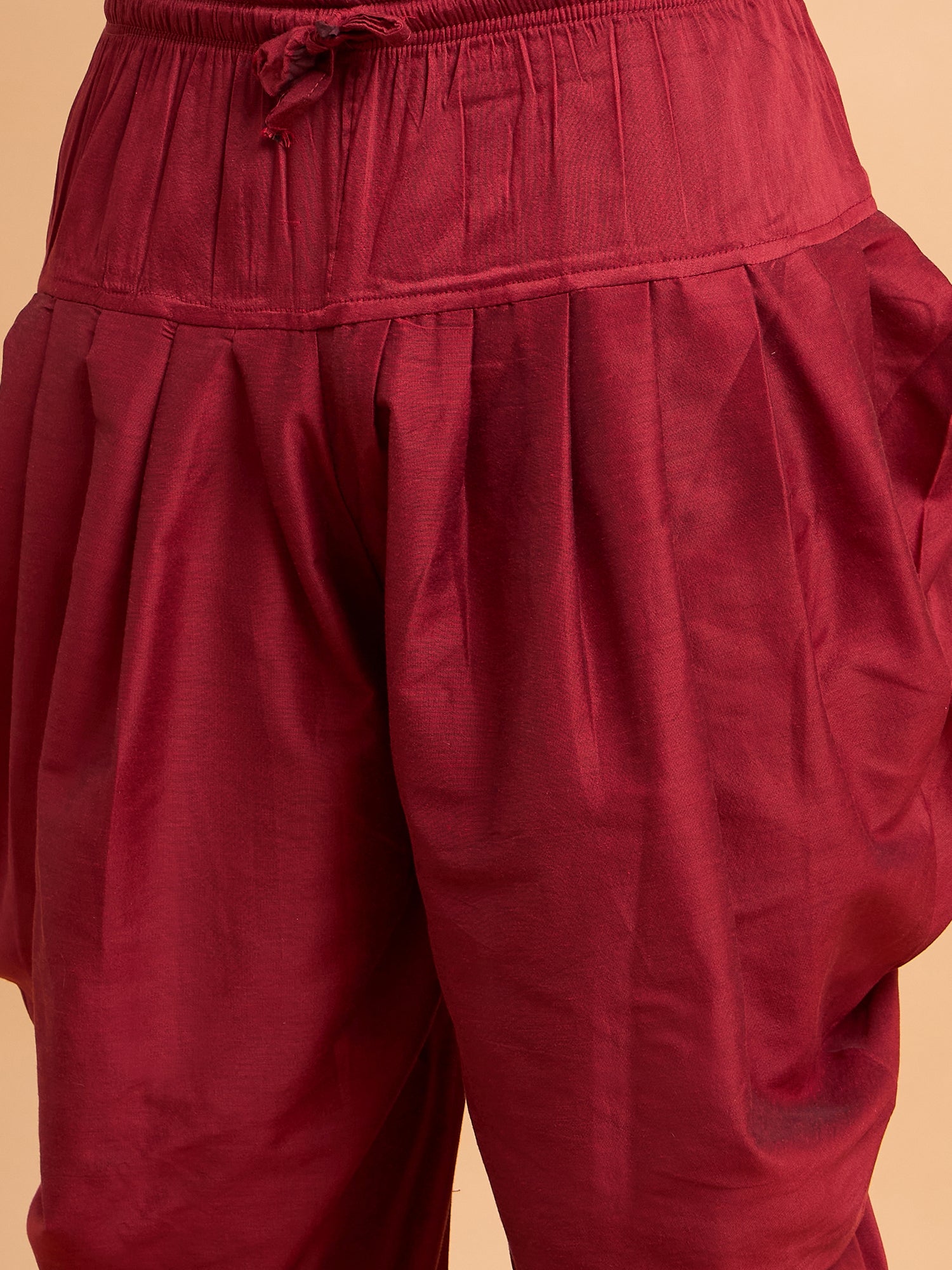 Cherry Red Patoda Kurta Set