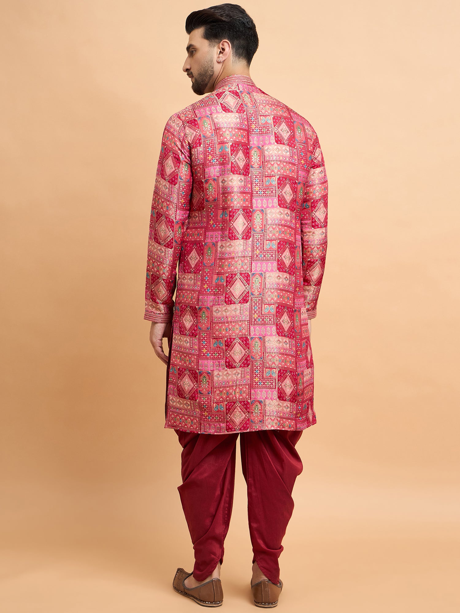 Cherry Red Patoda Kurta Set