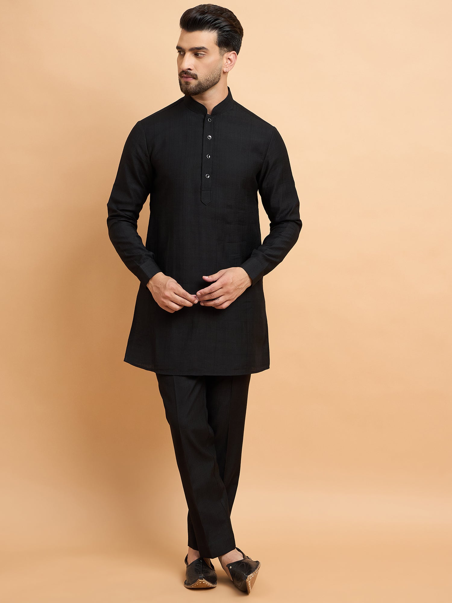 Black 3 Piece Indowestern Set