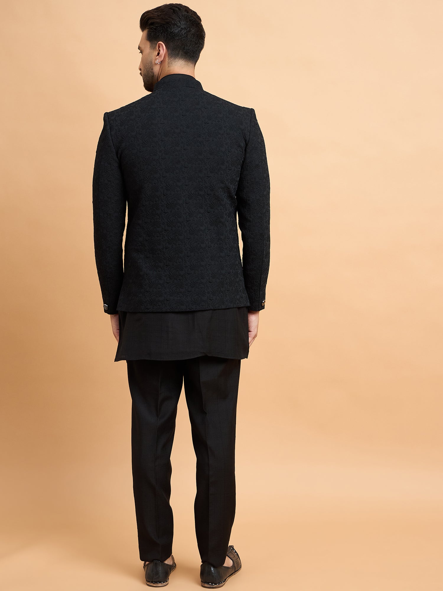 Black 3 Piece Indowestern Set