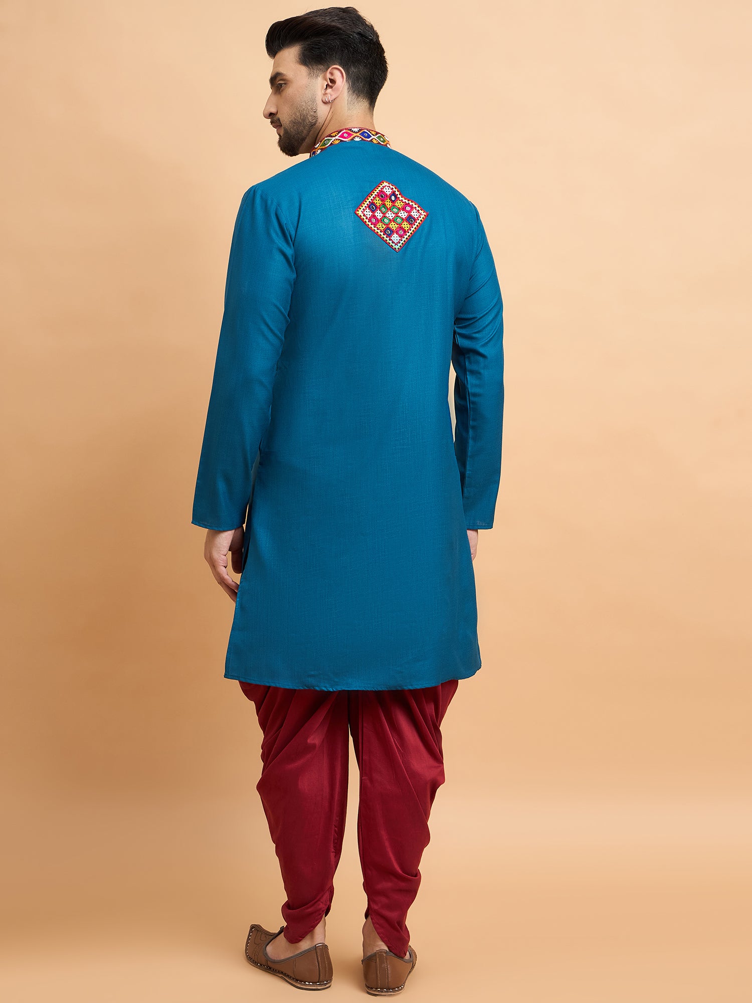 Teal Blue Gamthi Work Navratri Special Kurta Only