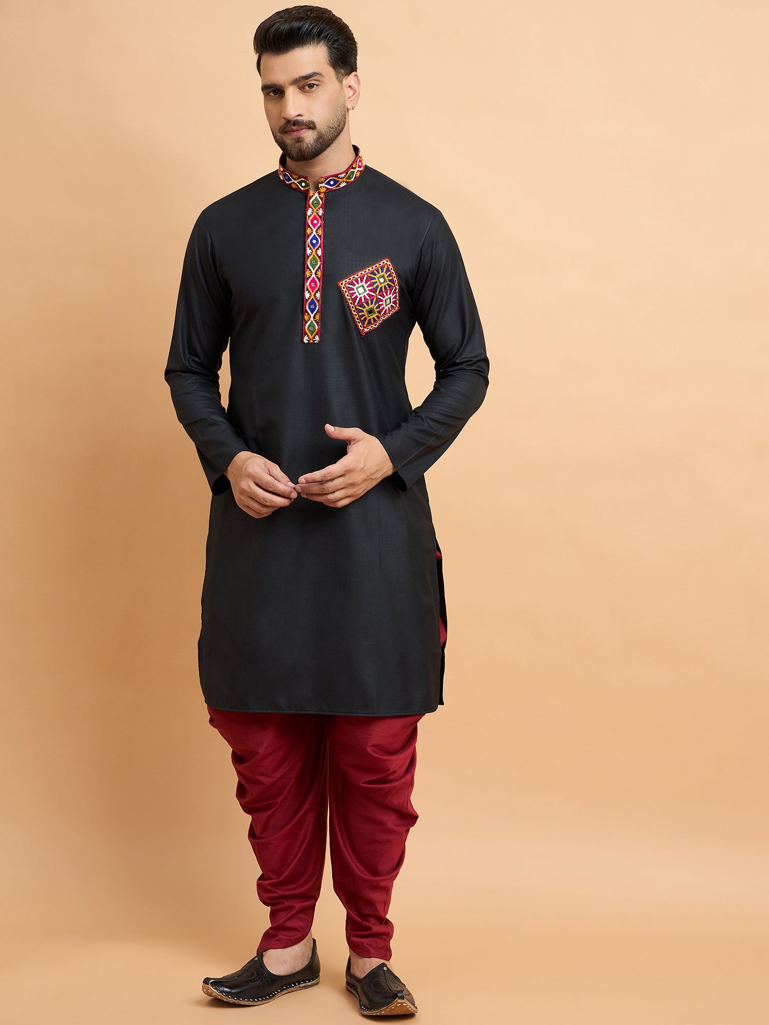 Black Gamthi Work Navratri Special Kurta Only