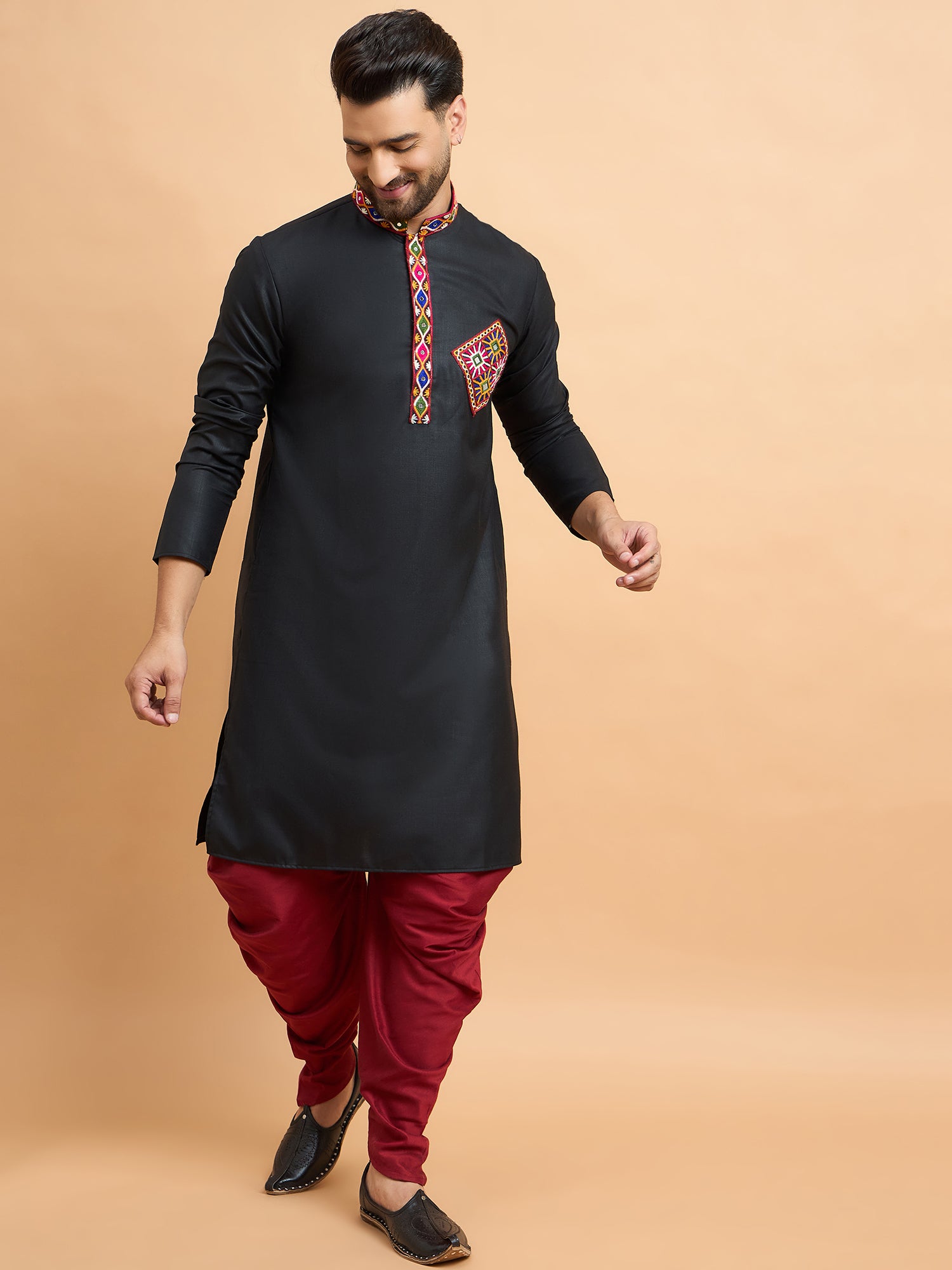 Black Gamthi Work Navratri Special Kurta Only