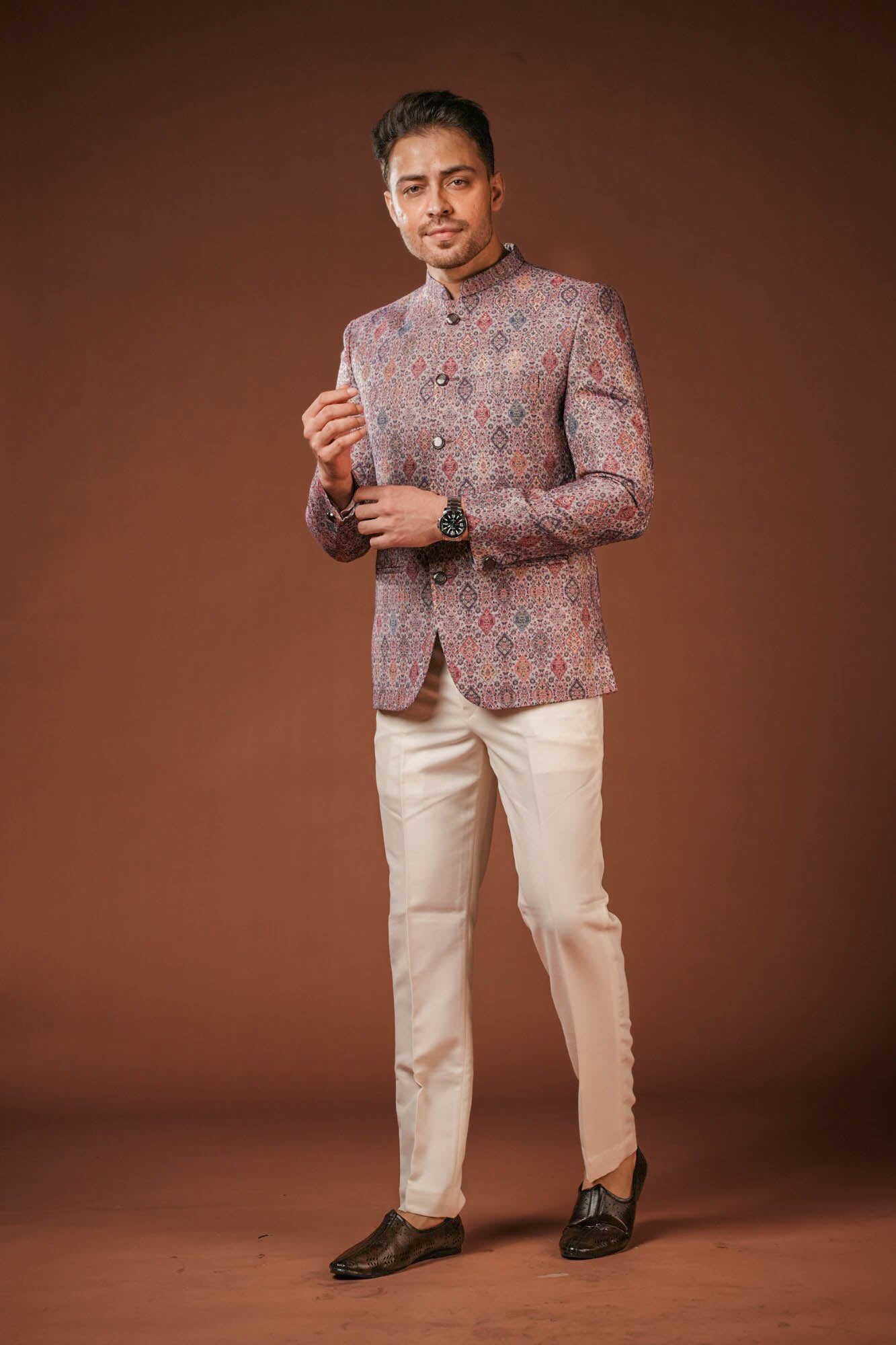 Jaquard Fabric Print Jodhpuri Set