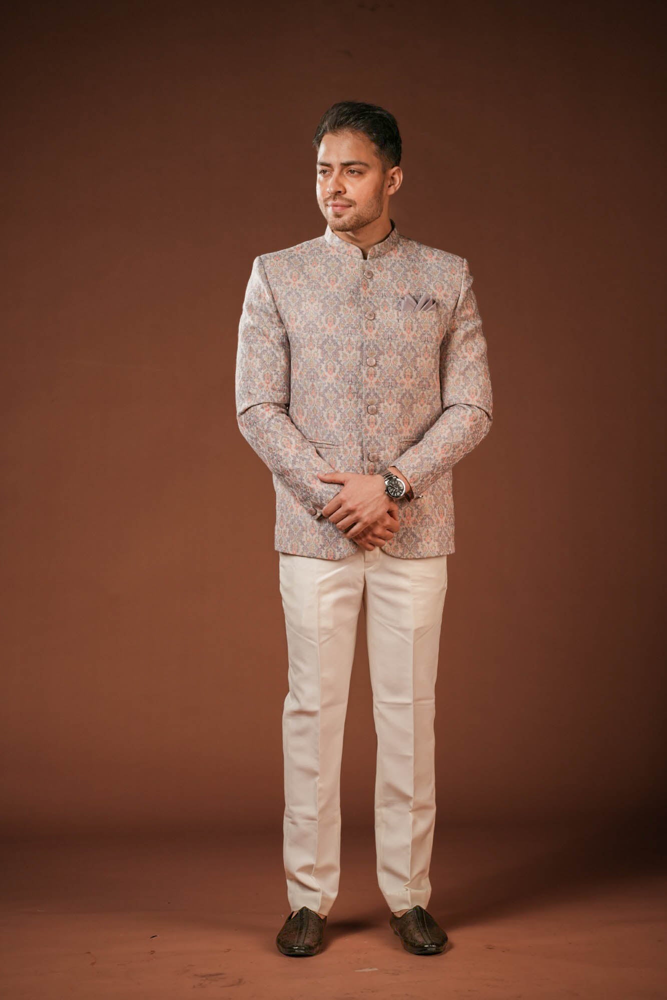 Jaquard Fabric Print Jodhpuri Set