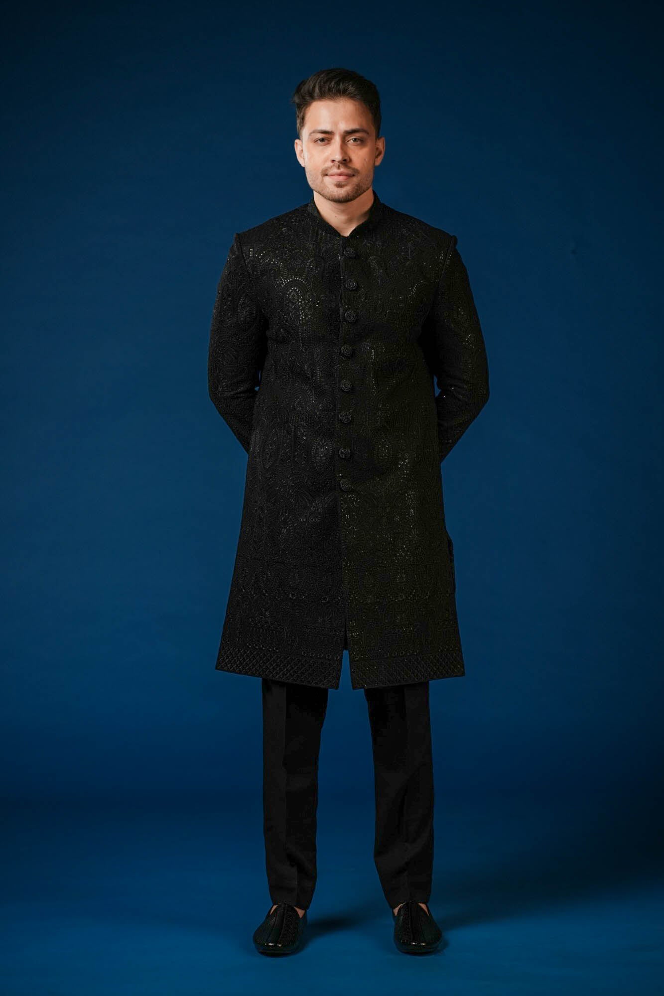 Black Lucknowi Nawabi Set