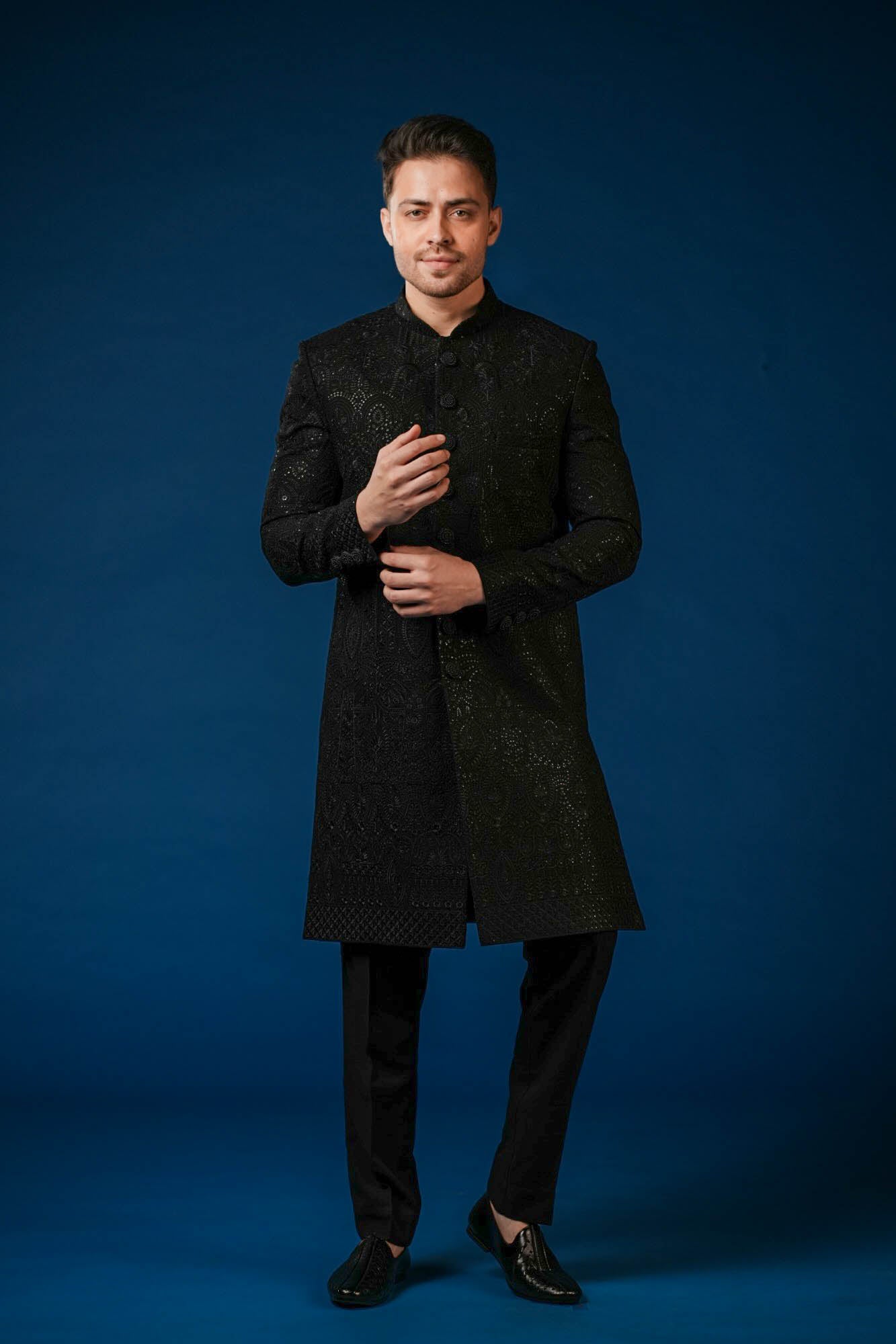 Black Lucknowi Nawabi Set