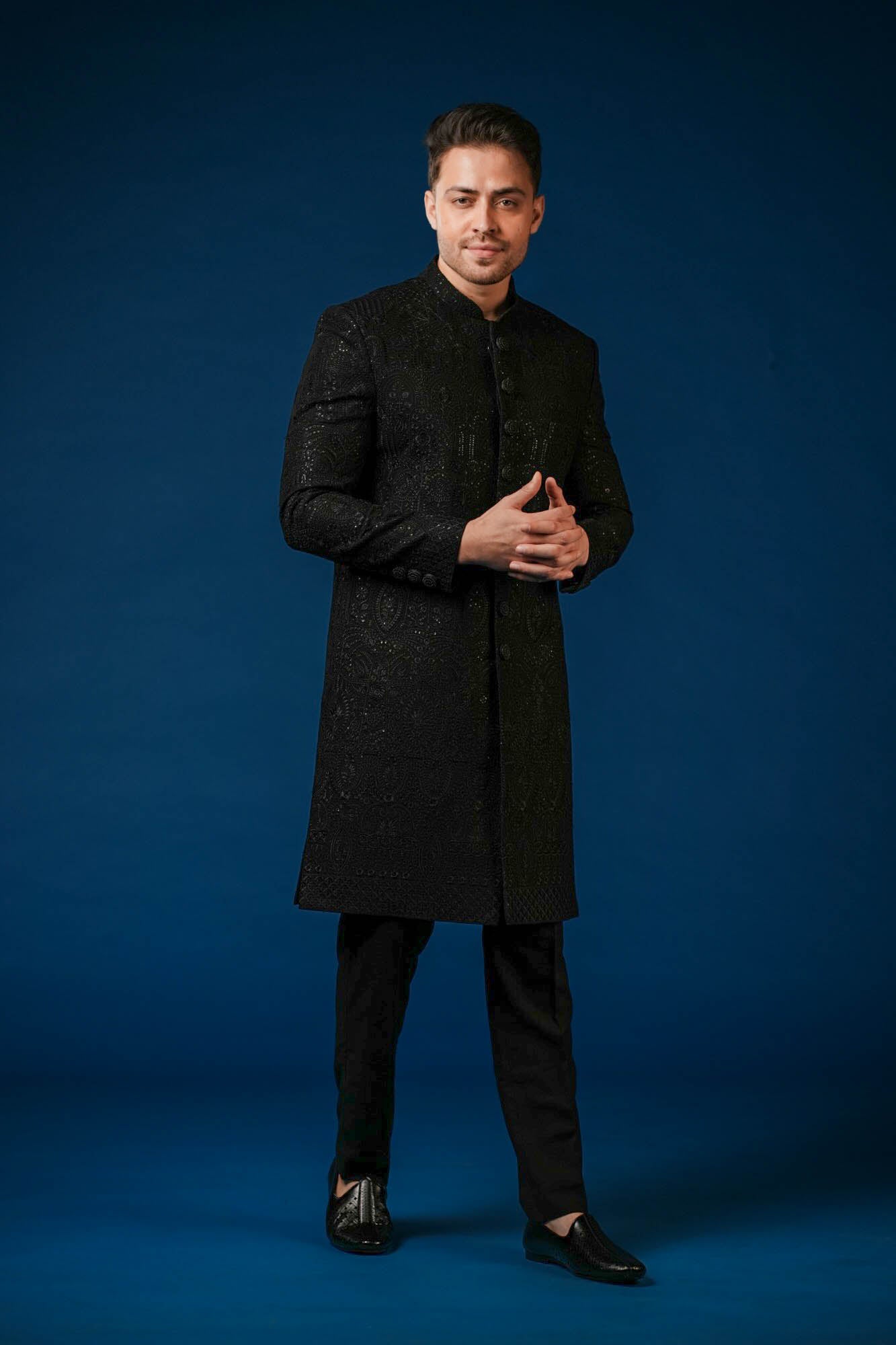 Black Lucknowi Nawabi Set