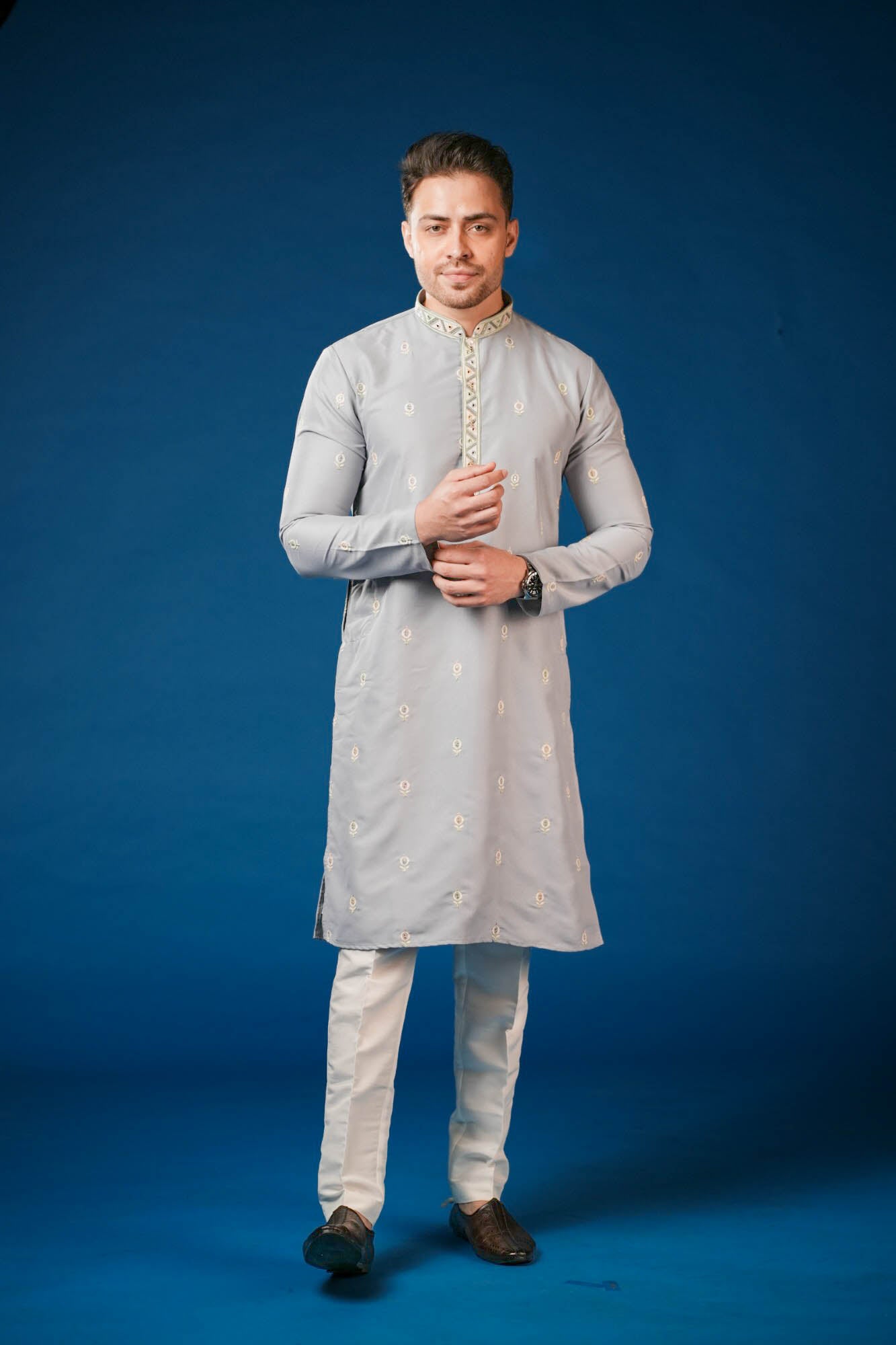 Sky Blue Embroidered Kurta Set