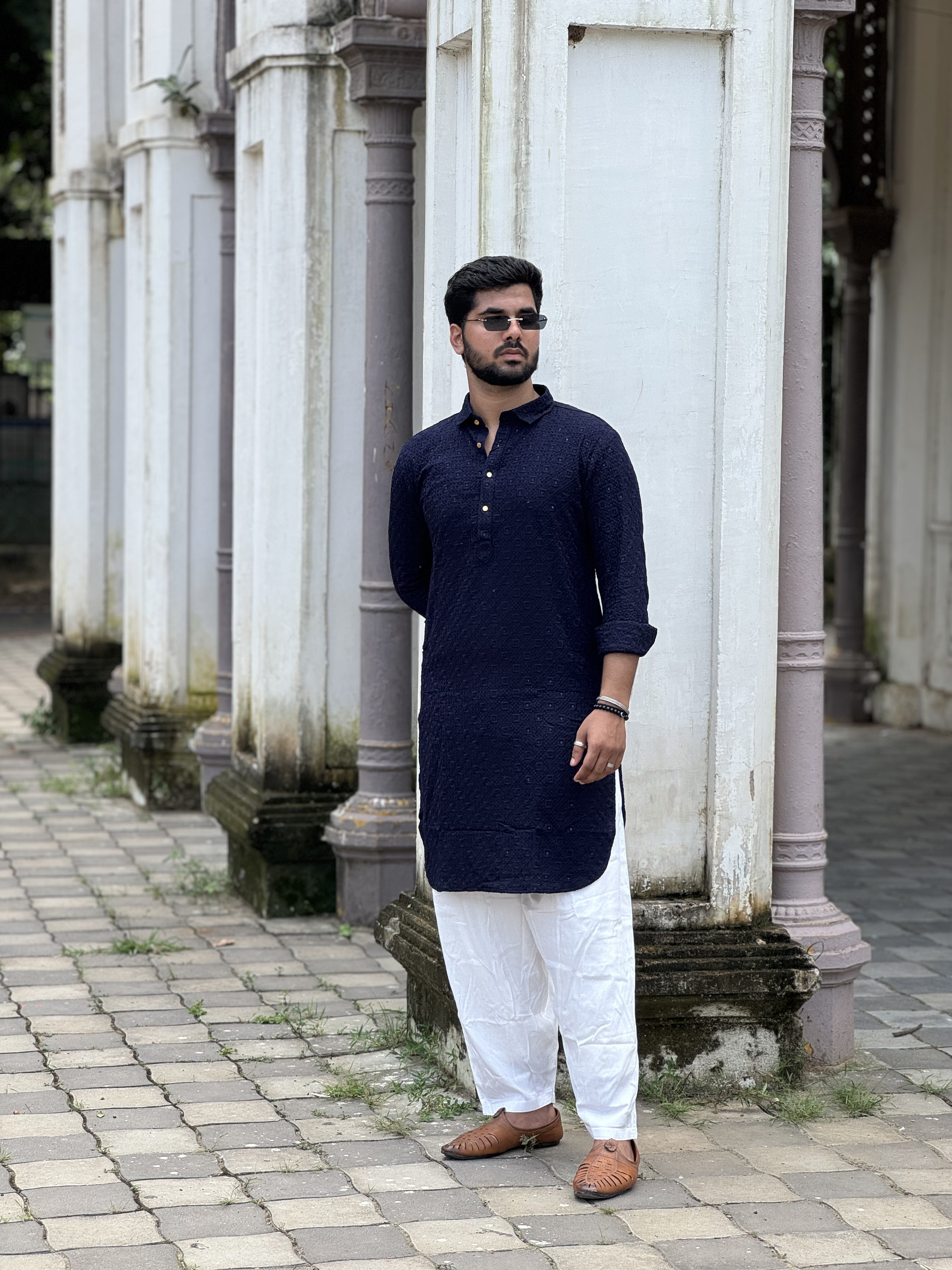 Pathani Set In Navy Blue