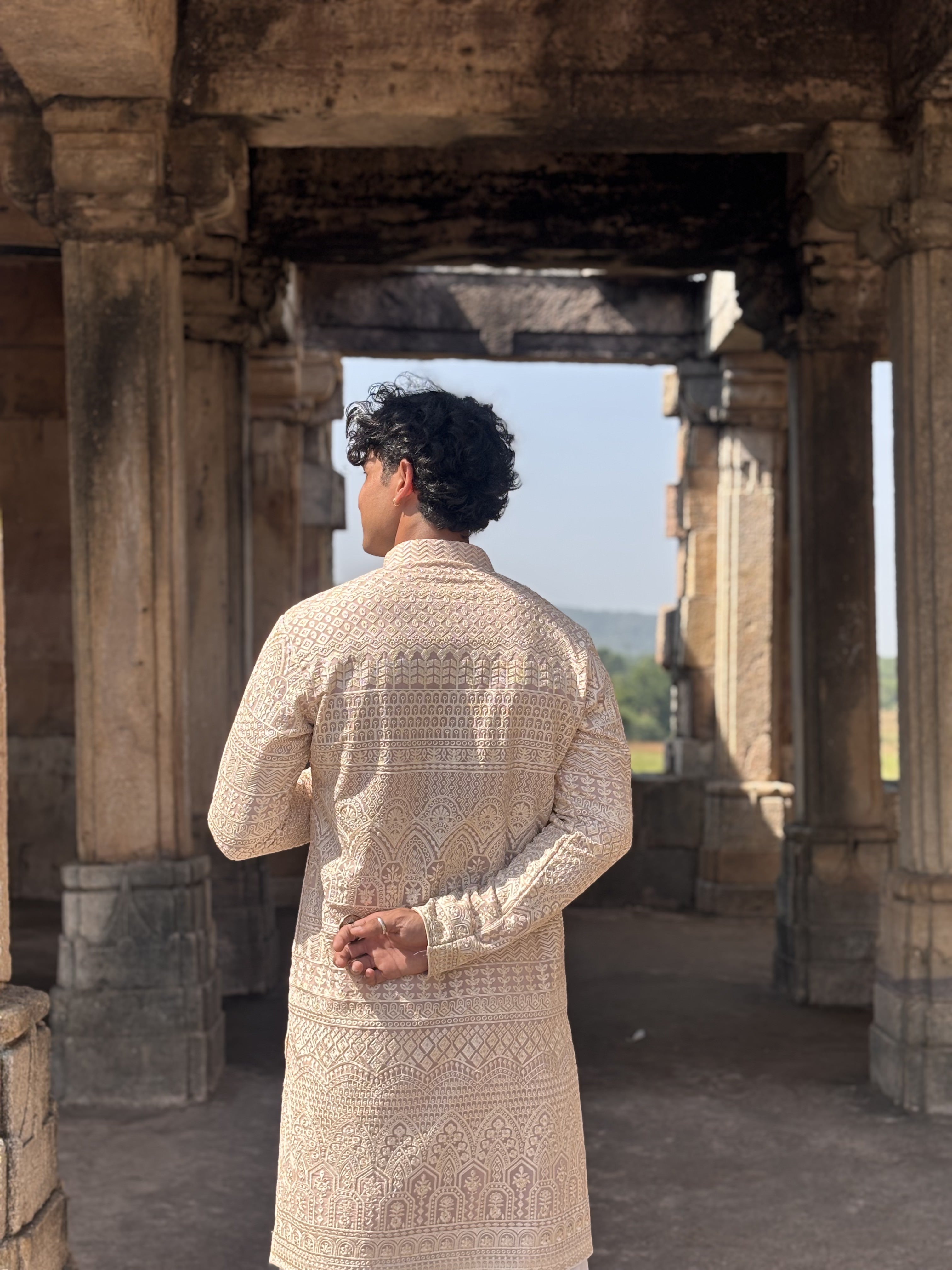 Rose Pink Pure Lucknowi Work Kurta Patiala Set