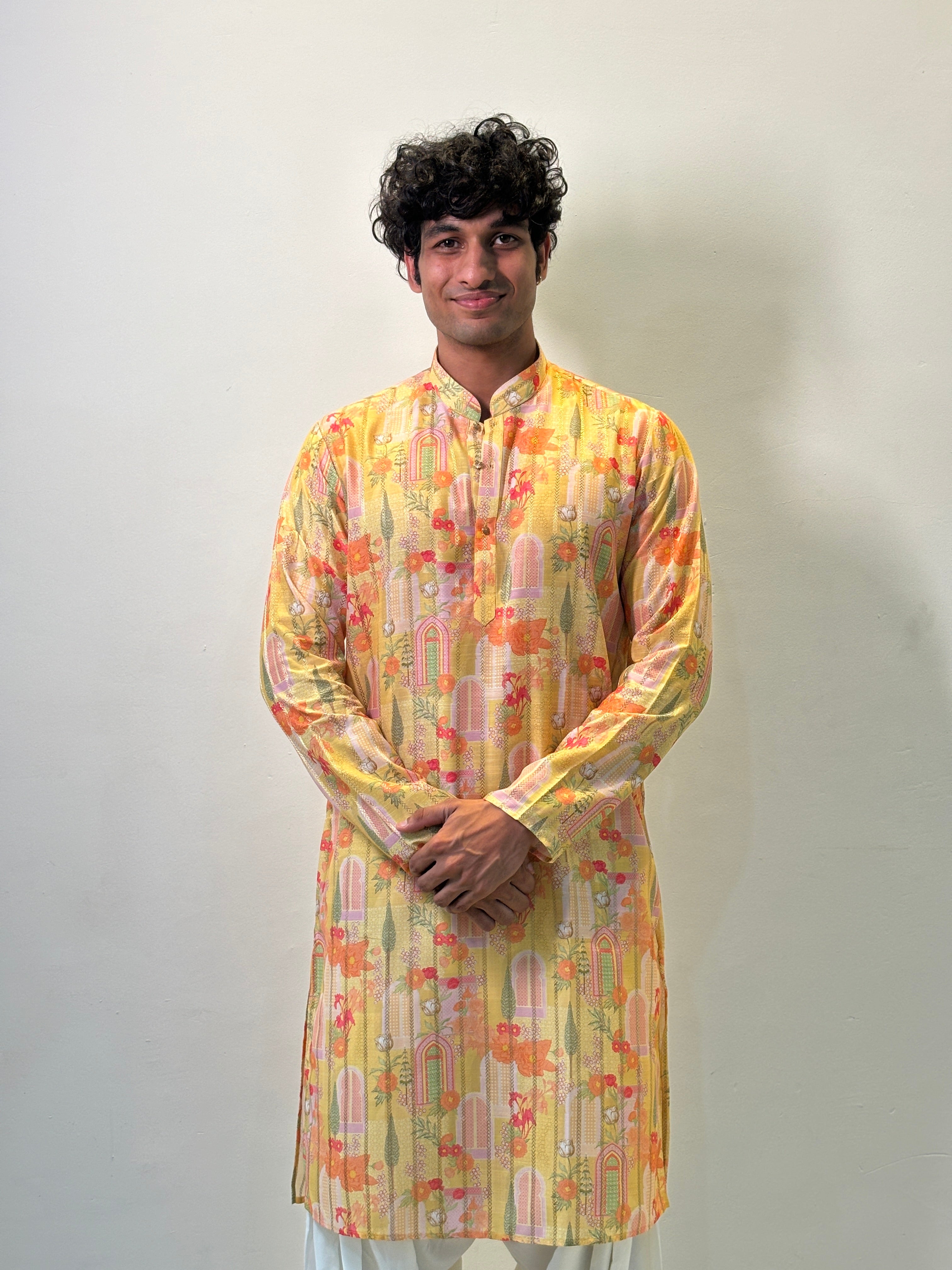 Yellow Printed Kurta Patiala Set