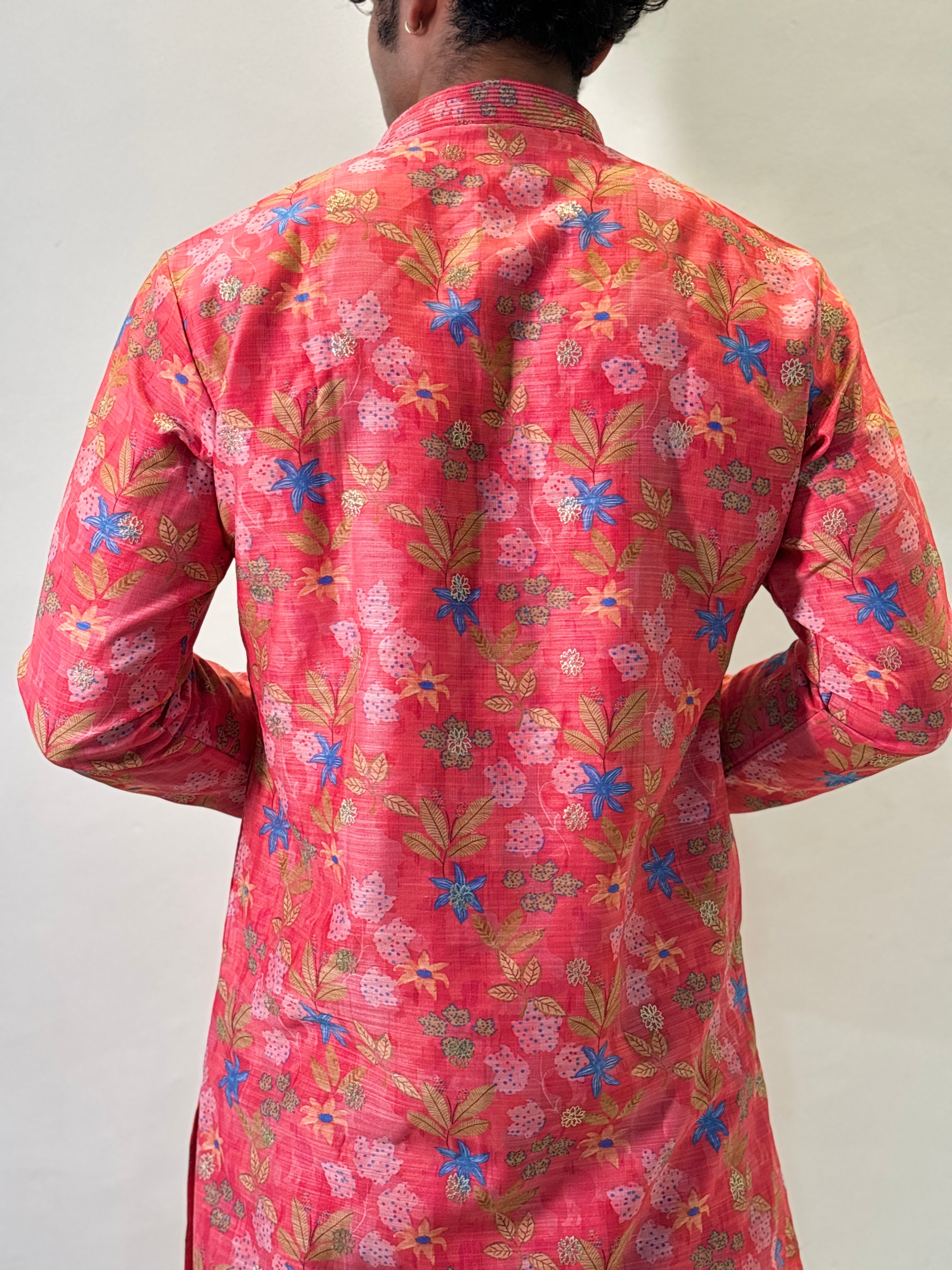 Rani Pink Printed Kurta Patiala Set