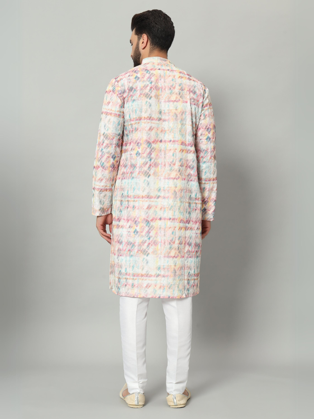 Multi Colour Chickan Kurta Trouser Set