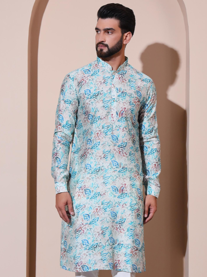 Modal Printed Blue Kurta