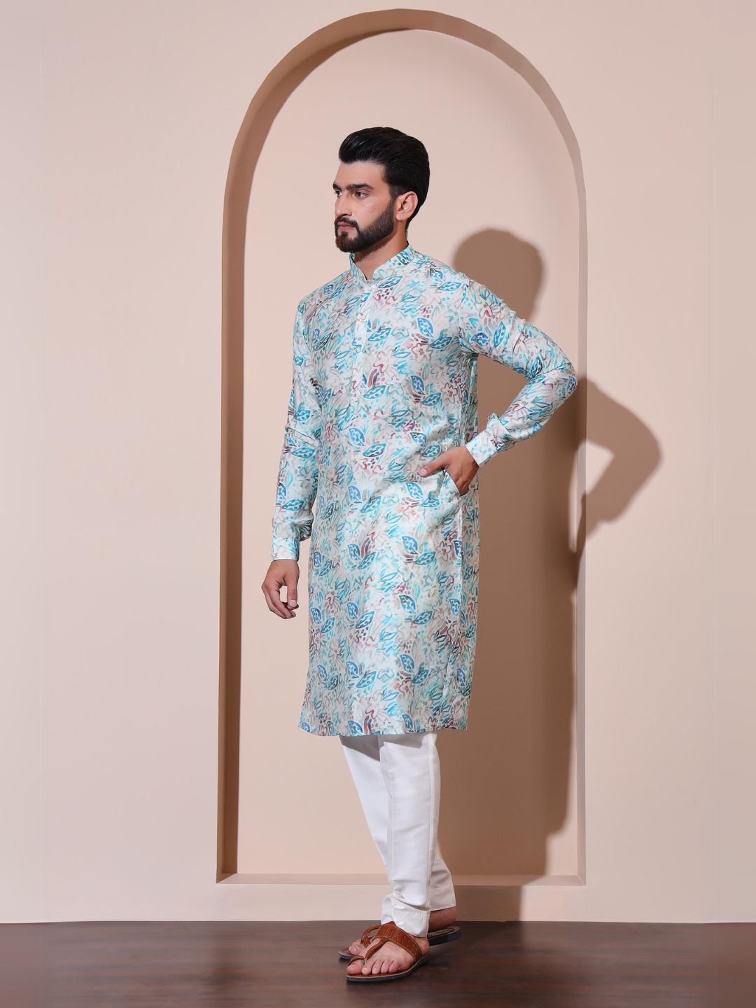 Modal Printed Blue Kurta