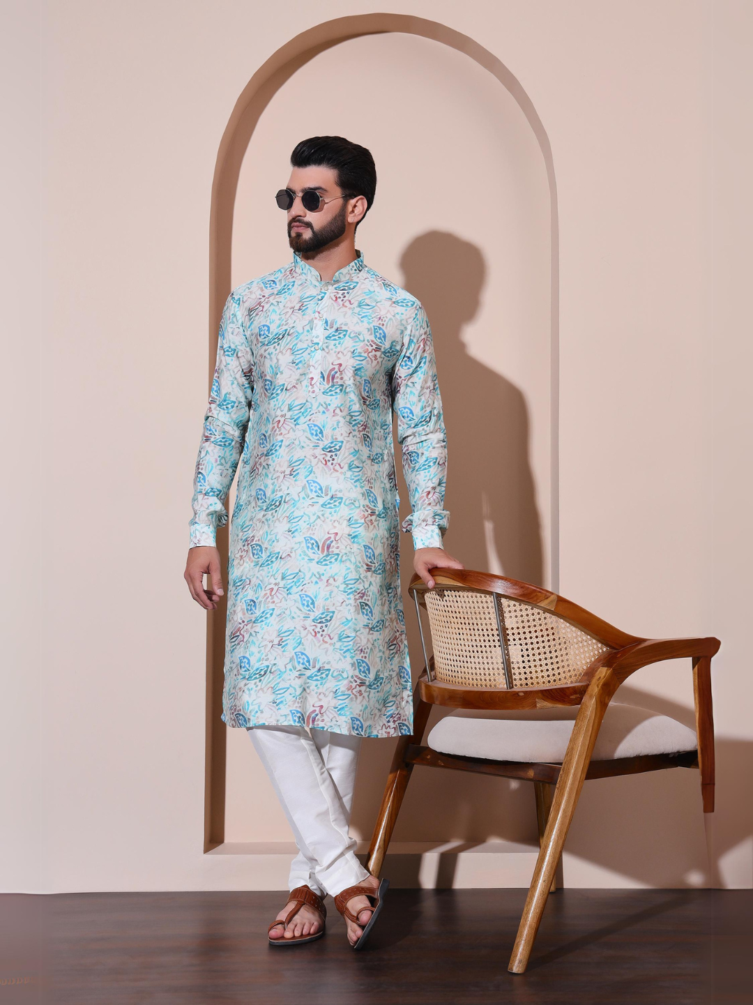 Modal Printed Blue Kurta