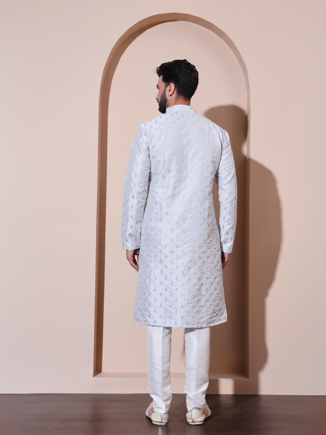 Magnet Men's Sky Embroidered Kurta Trouser Set
