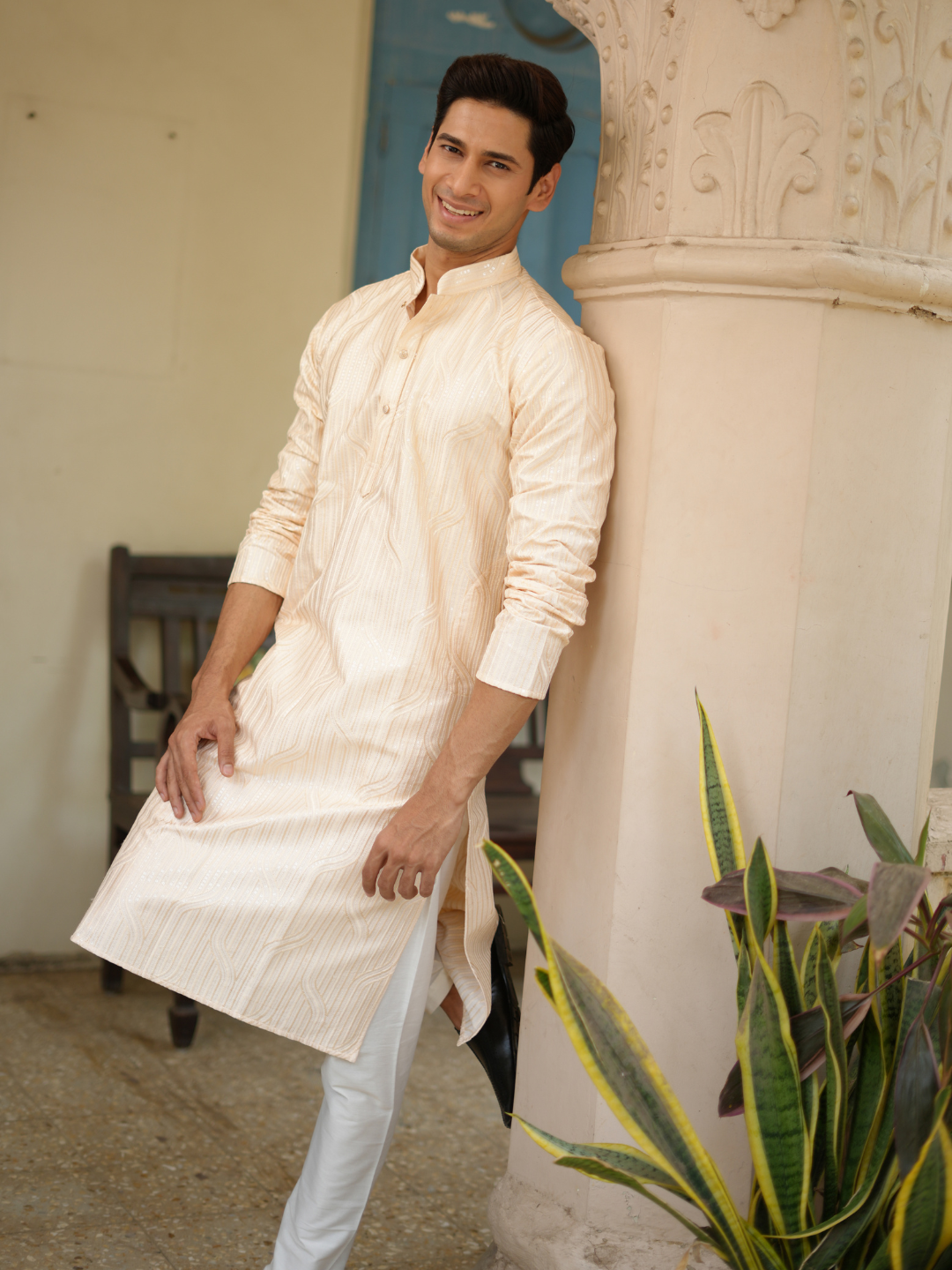 Ivory Lucknowi Kurta Set