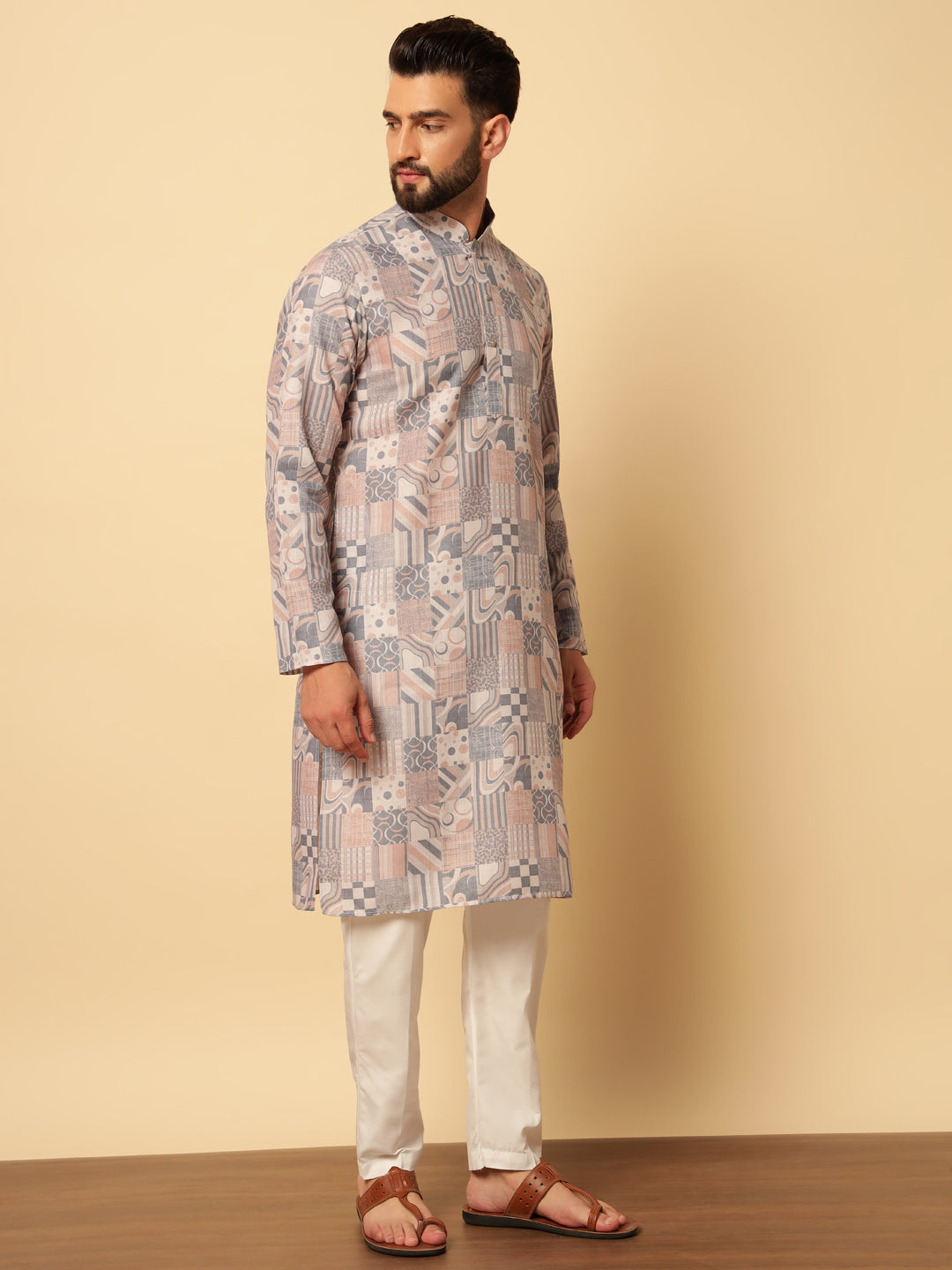 Magnet Men's Soft Cotton Printed Kurta