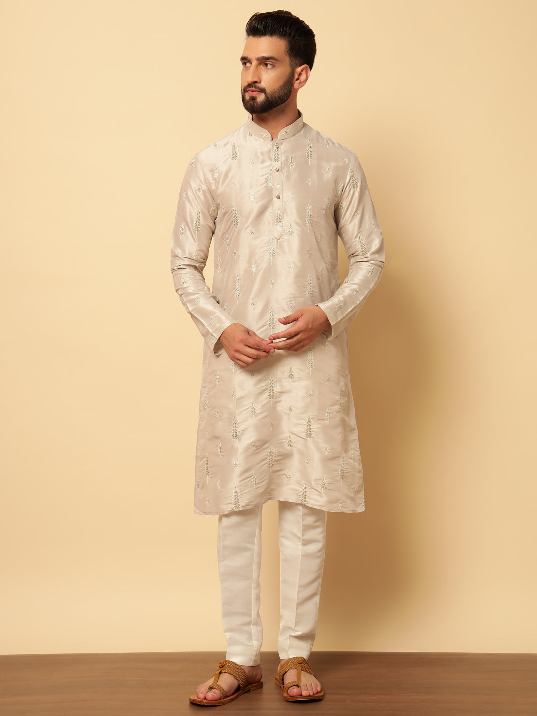 Magnet Men's Soft Silk Kurta Trouser Set