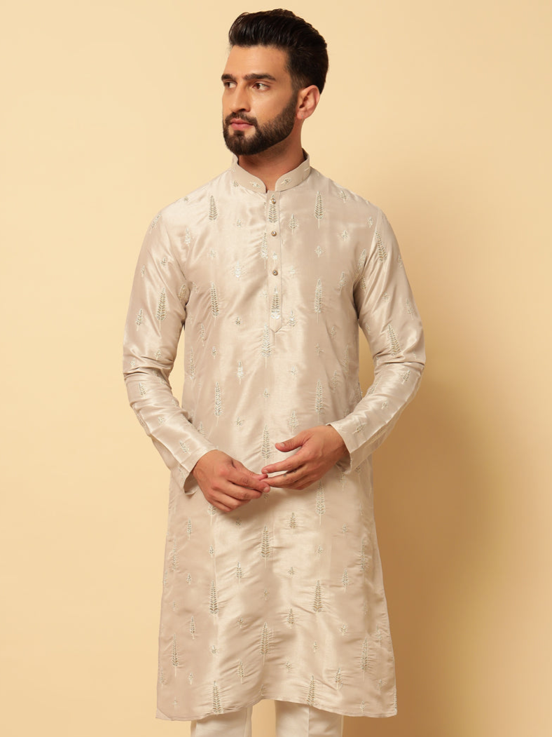Men Soft Silk Kurta Trouser Set