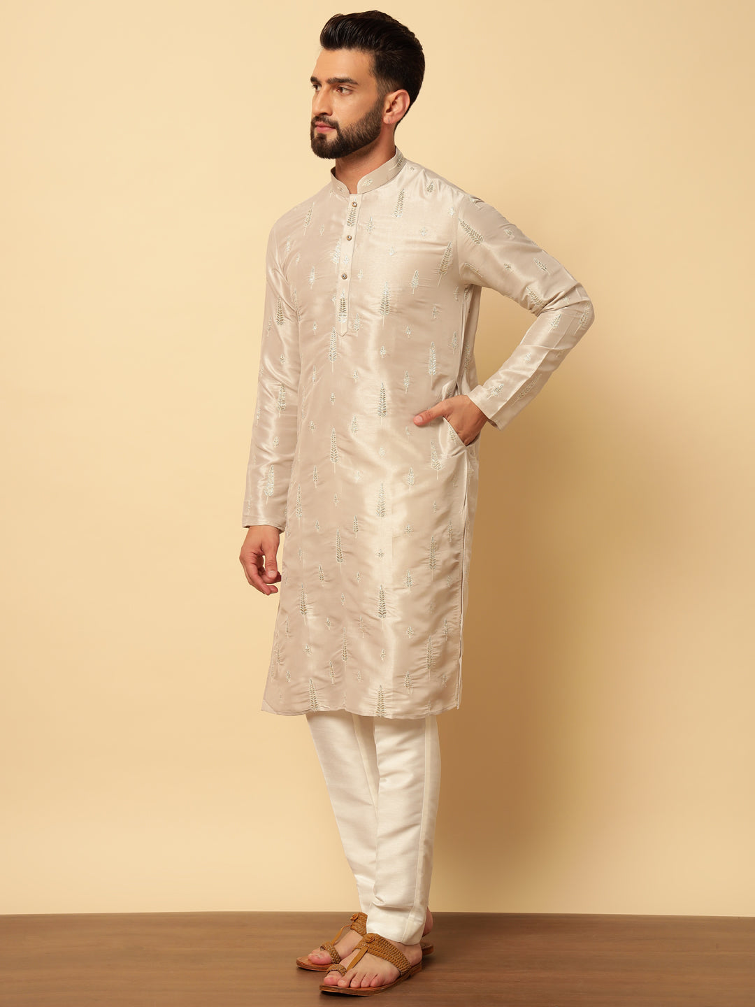 Magnet Men's Soft Silk Kurta Trouser Set