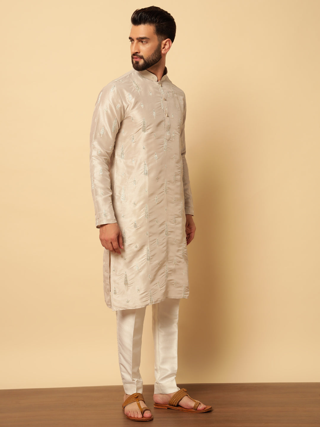 Magnet Men's Soft Silk Kurta Trouser Set