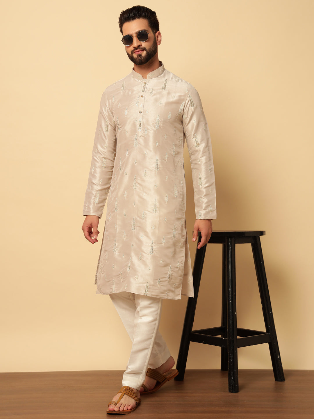 Magnet Men's Soft Silk Kurta Trouser Set